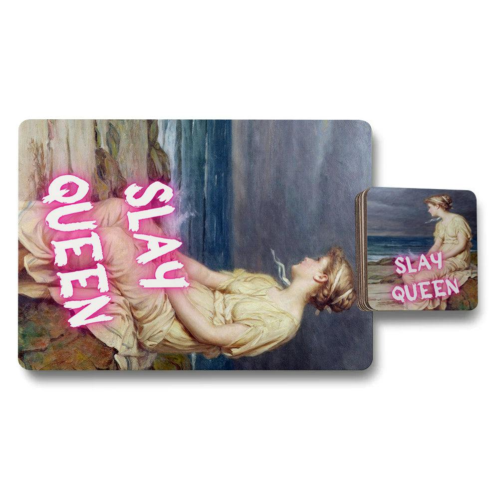 Rackhams Set Of 12 Designer Placemats And Coasters With Wood Bottom