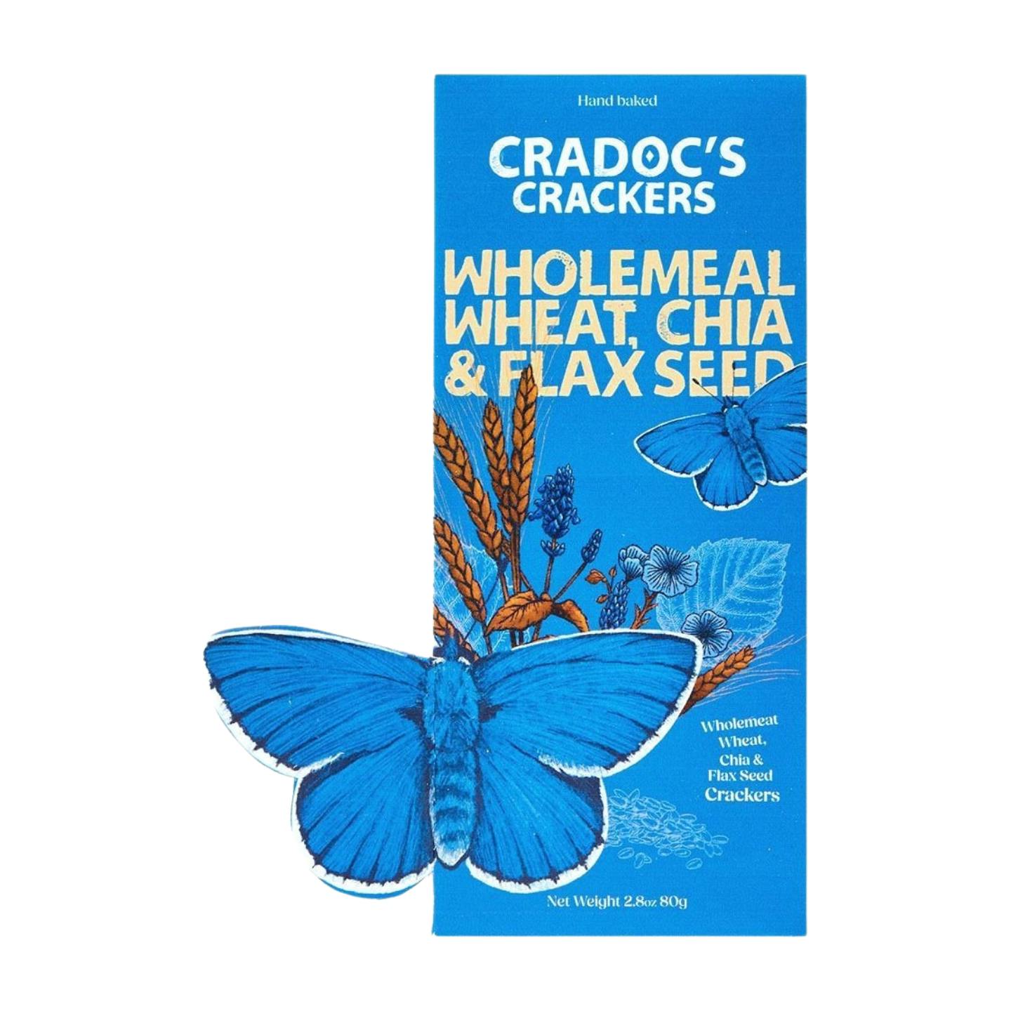 Cradoc's Wholemeal Wheat, Chia & Flax Seed Crackers (80G)