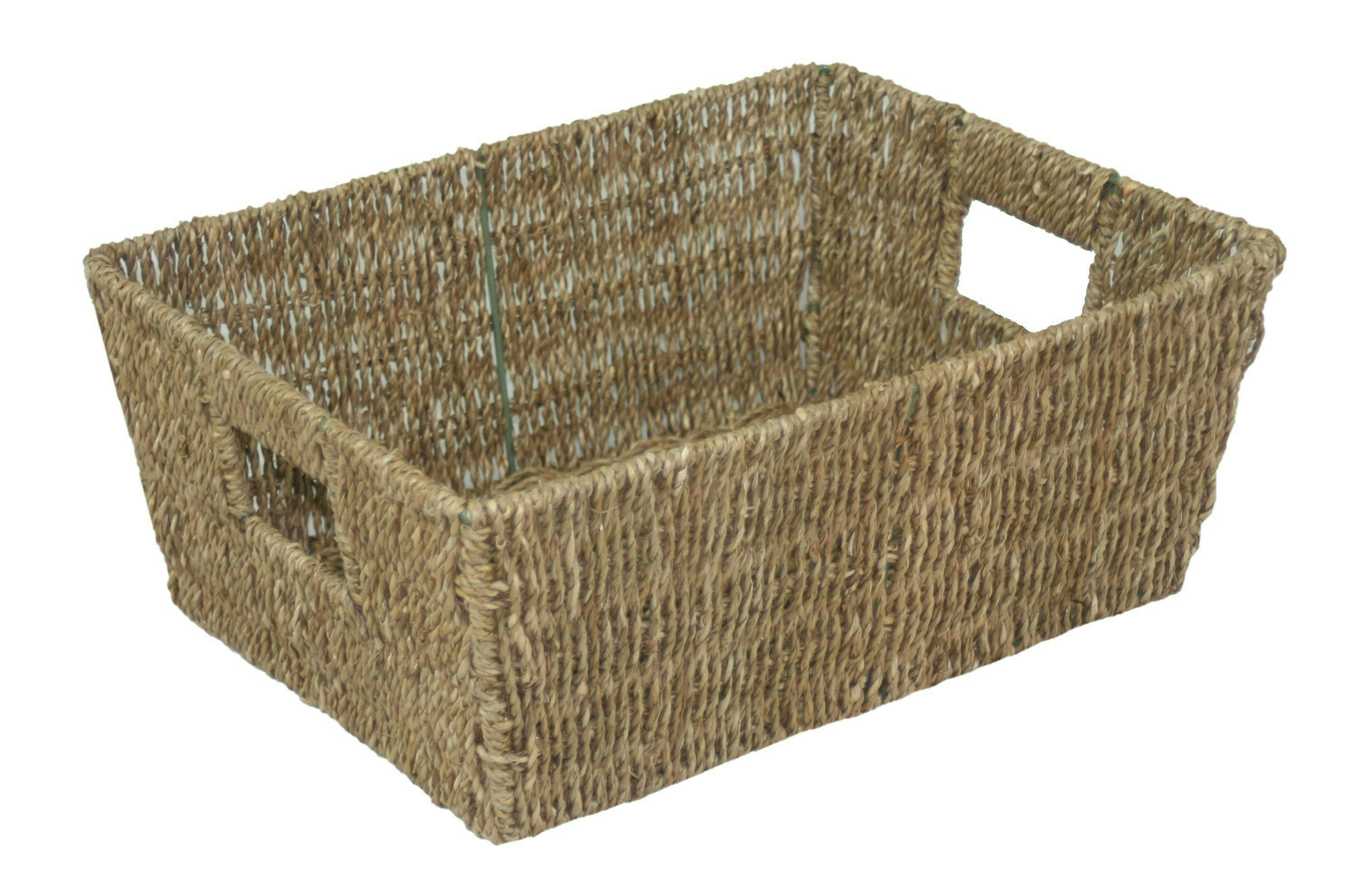 Red Hamper Red/Green Hamper Tape Seagrass Basket - Wicker - 1 Large