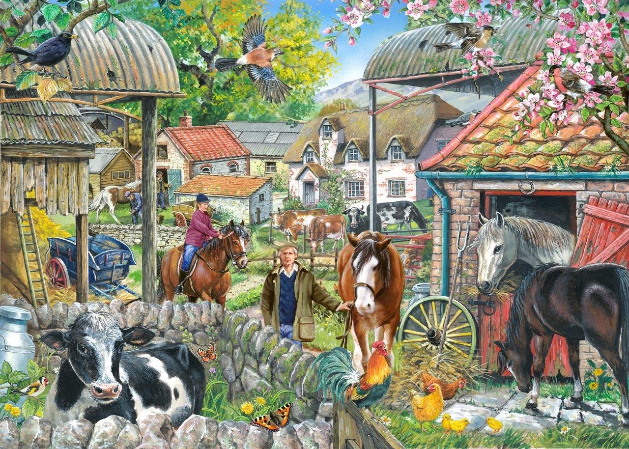 The House Of Puzzles Horseshoe Farm - Big 250 Piece Jigsaw Puzzle