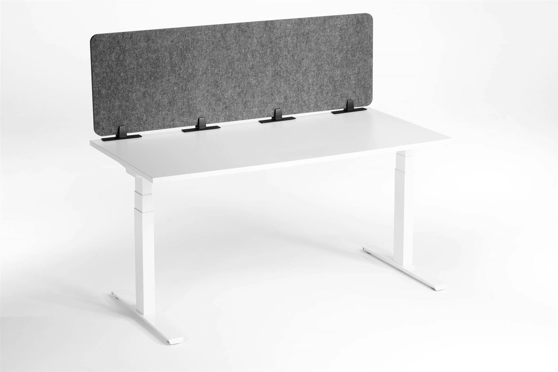 Rackhams Grey Felt Desk Divider Panel | Visual Acoustic Privacy Partition 160Cm |