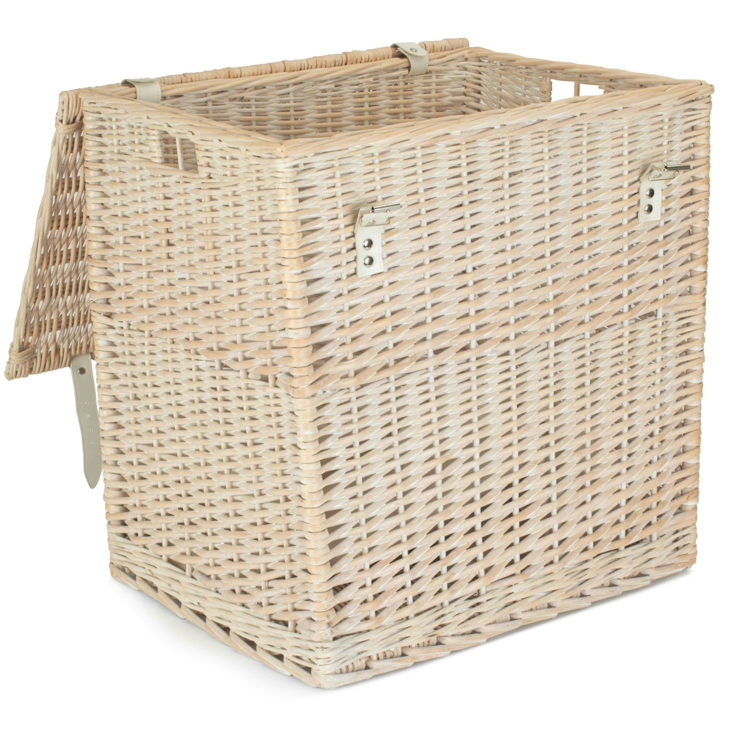 Rackhams Red Whitewash Vintner Wicker Storage Basket - Large