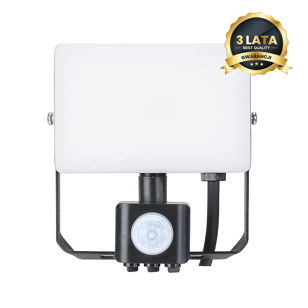 Rackhams Black/Light Led Flood 20W Pir 2000Lm 5000K