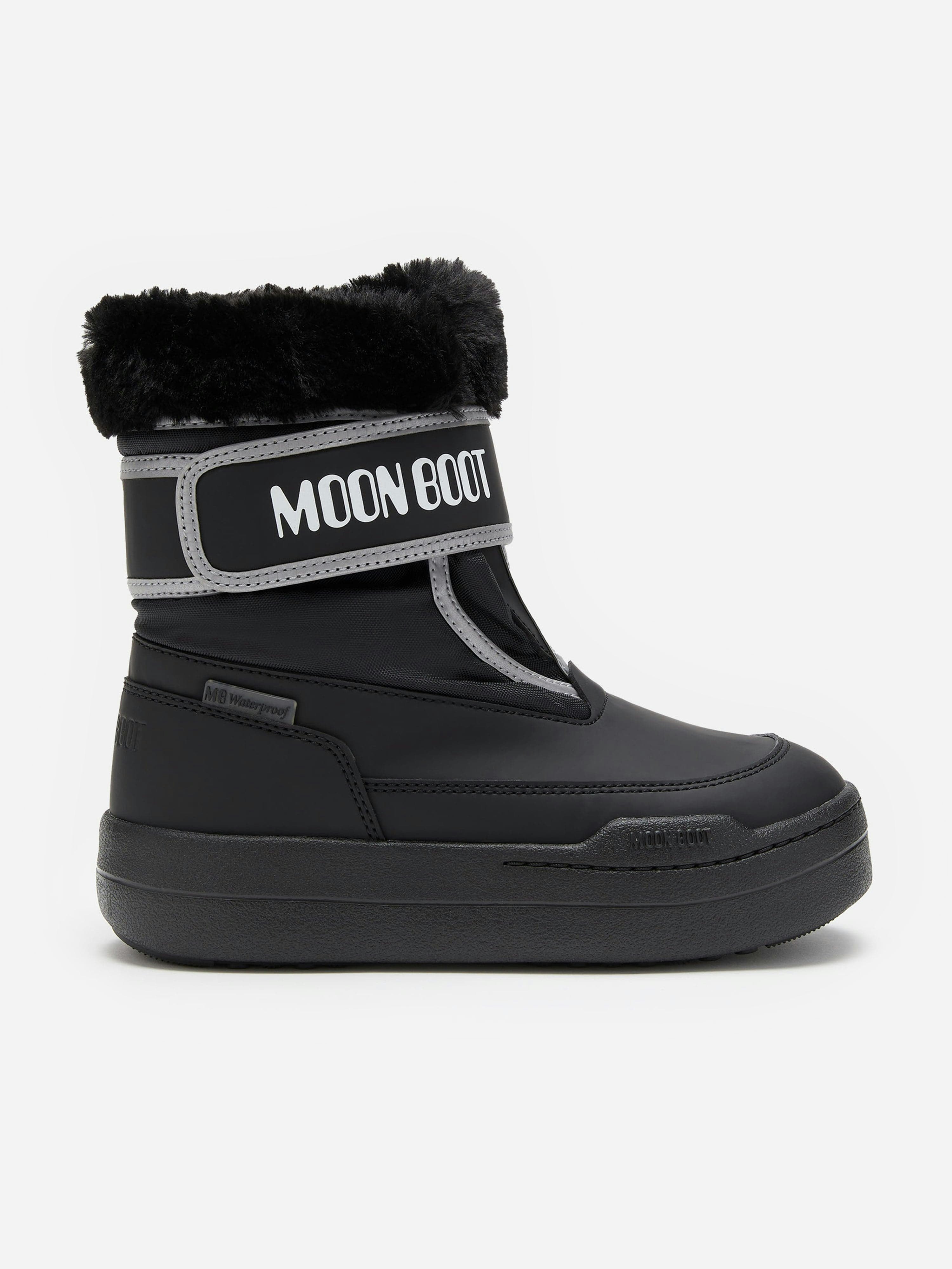 Moon Boot Black Kids Jr Park Strap Boots In - Eu 29 Uk 11