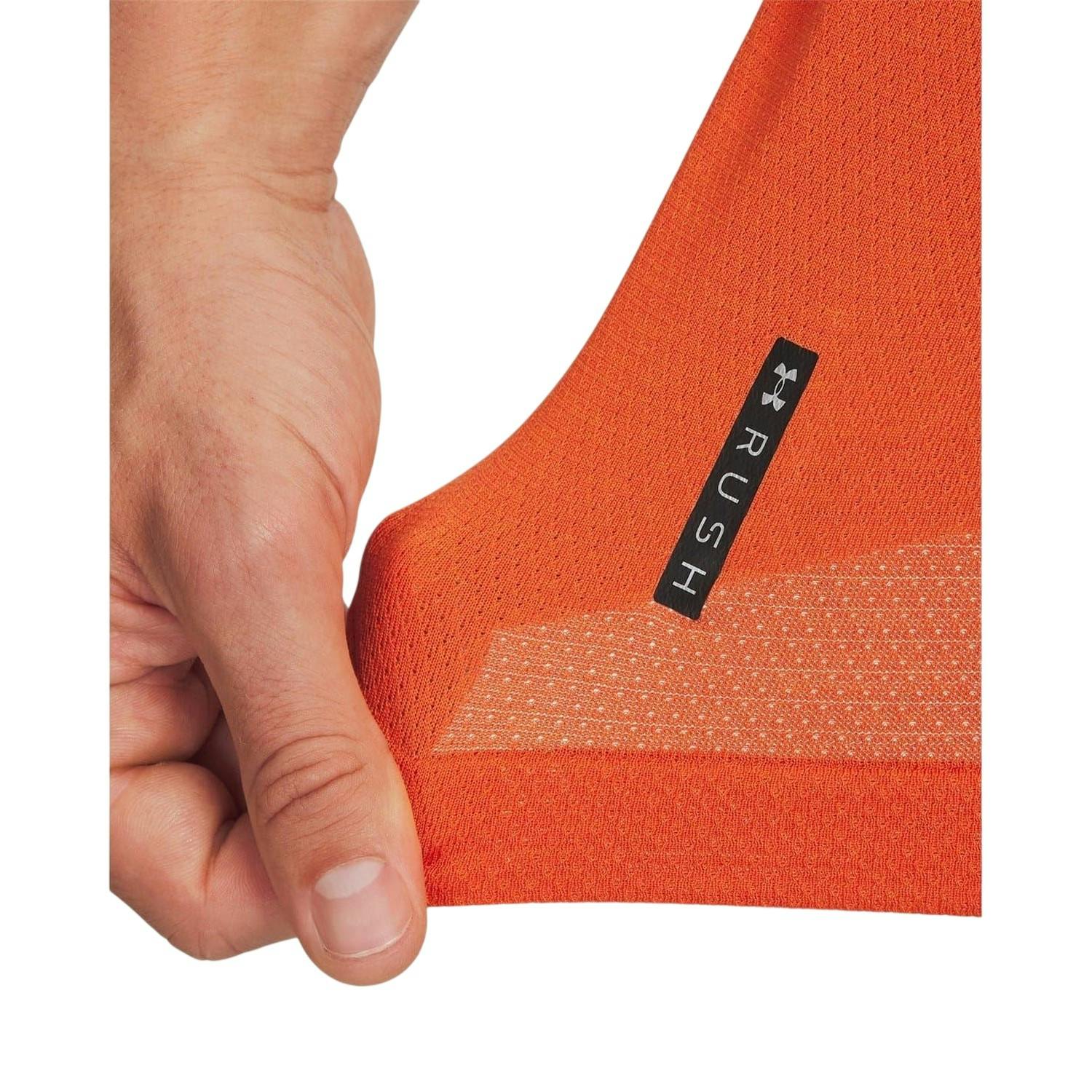 Under Armour Men's Orange Vanish Elite Seamless T-Shirt - M - 52% Nylon/48% Polyester