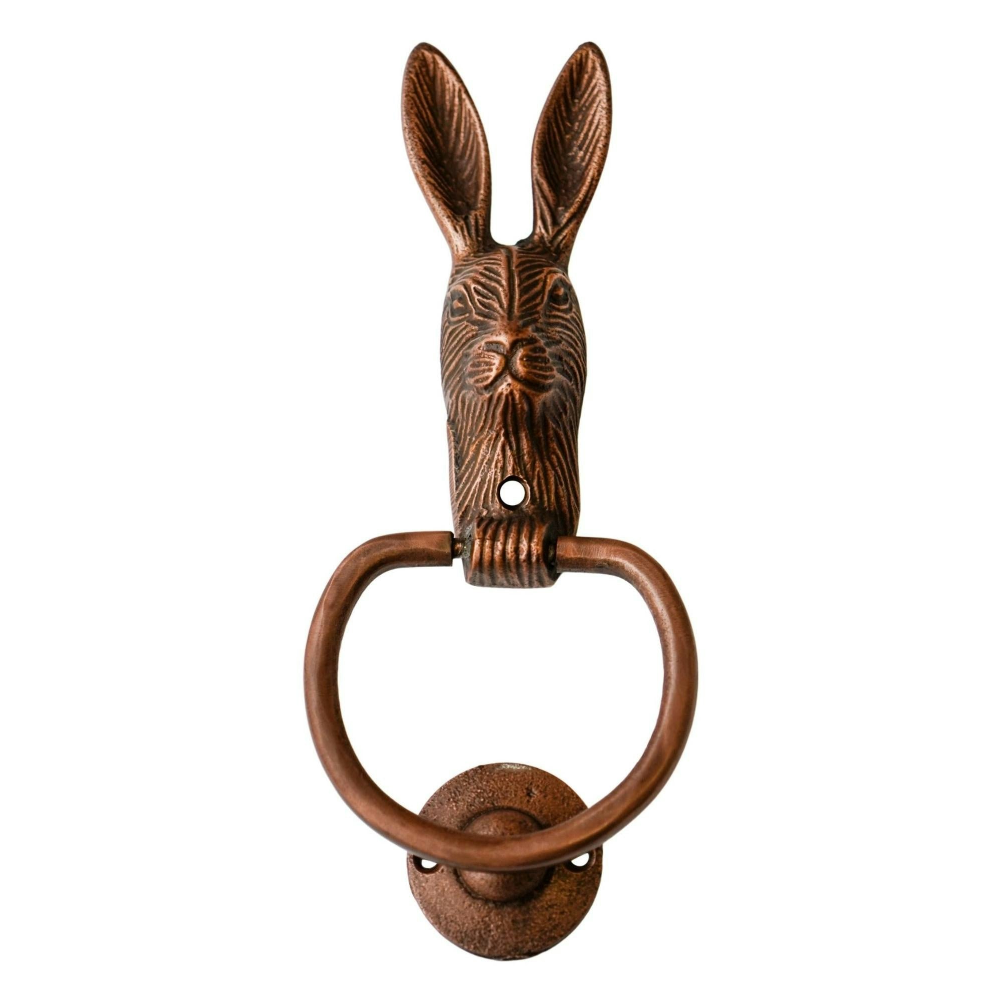 Rackhams Cast Iron Hare Door Knocker - Antique Copper