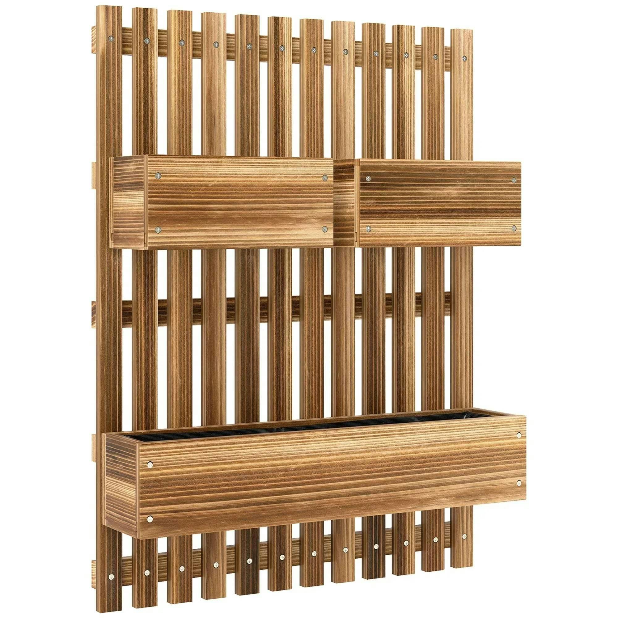 B&Q - Wooden Garden Planters With Trellis Wall-Mounted Raised Garden Bed - Image 8