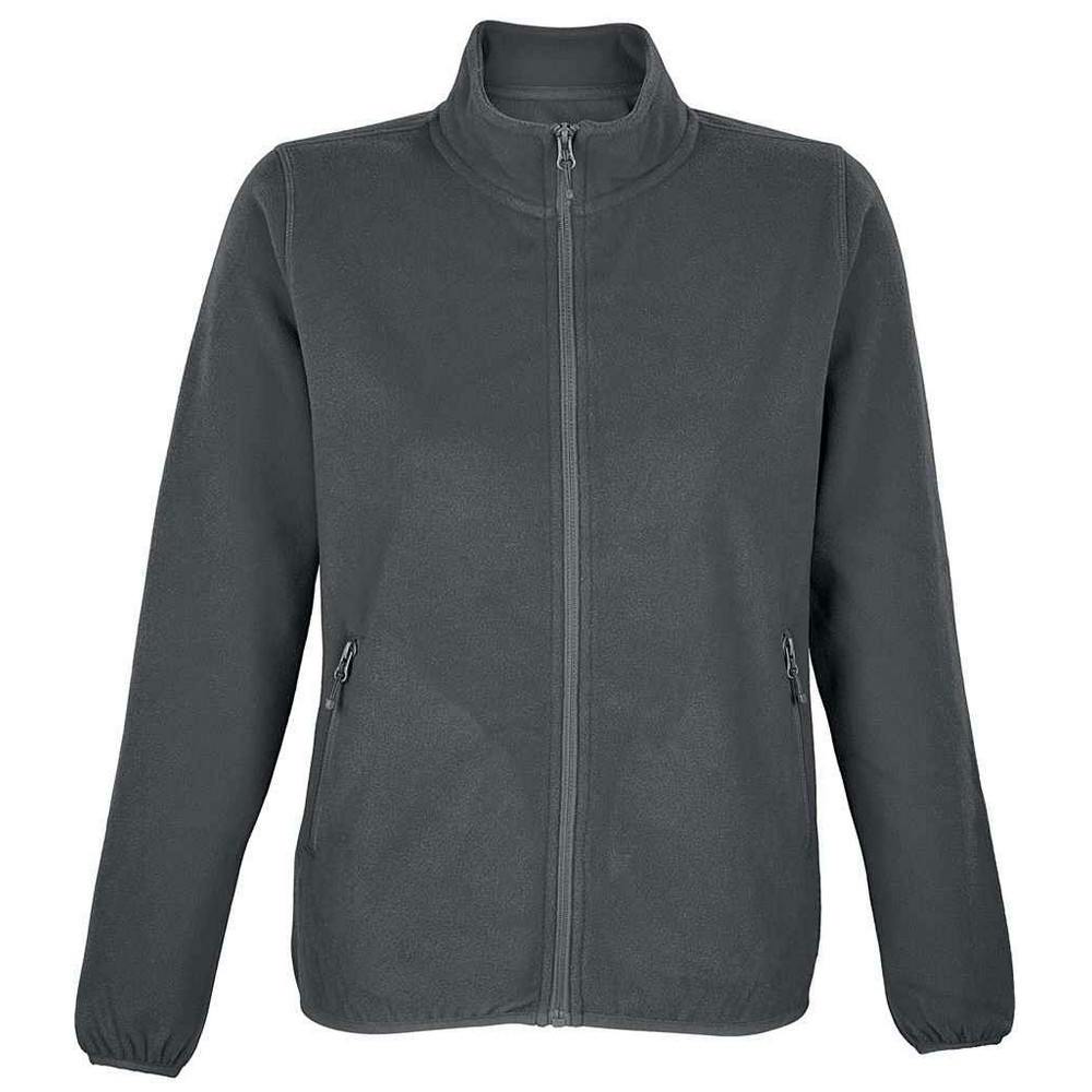 SOLS Womens/Ladies Factor Microfleece Recycled Fleece Jacket (Charcoal) - Size Medium - Image 2