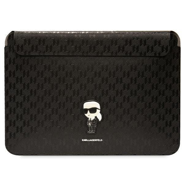 Karl Lagerfeld Black Saffiano Monogram Ikonik 16" Laptop Sleeve - Klcs16sakhpkk