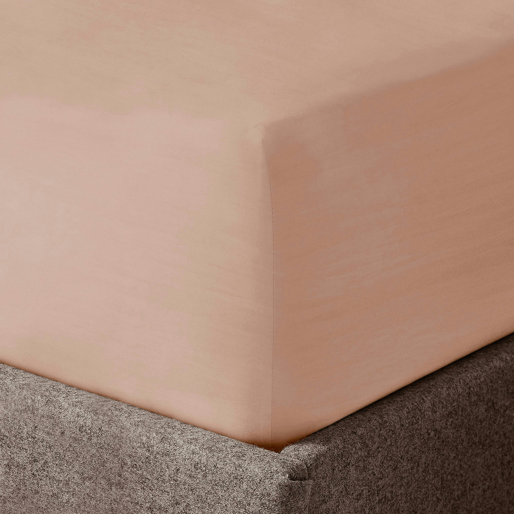 Velosso Pink Washed Linen Look Fitted Sheet - Single