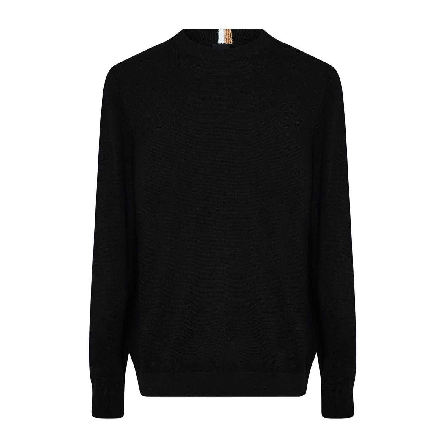 Boss Men's Black Ecaio-P Knitted Jumper - Xxl - 100% Organic Cotton