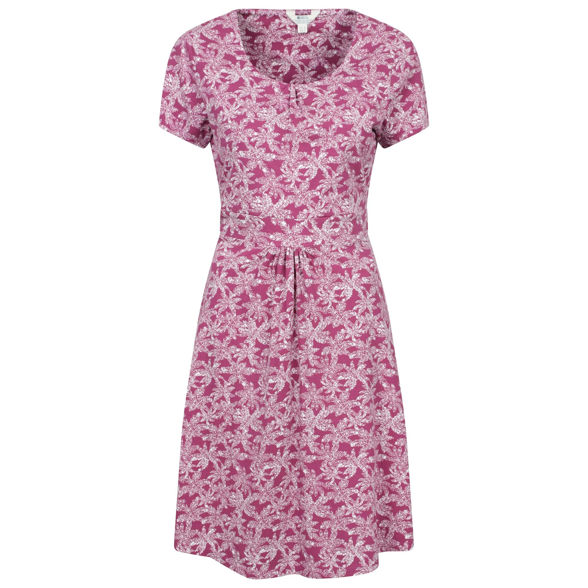 Mountain Warehouse Women's Dark/Pink Orchid Patterned Uv Protection Dress - 16 Uk - 50% Cotton/50% Viscose