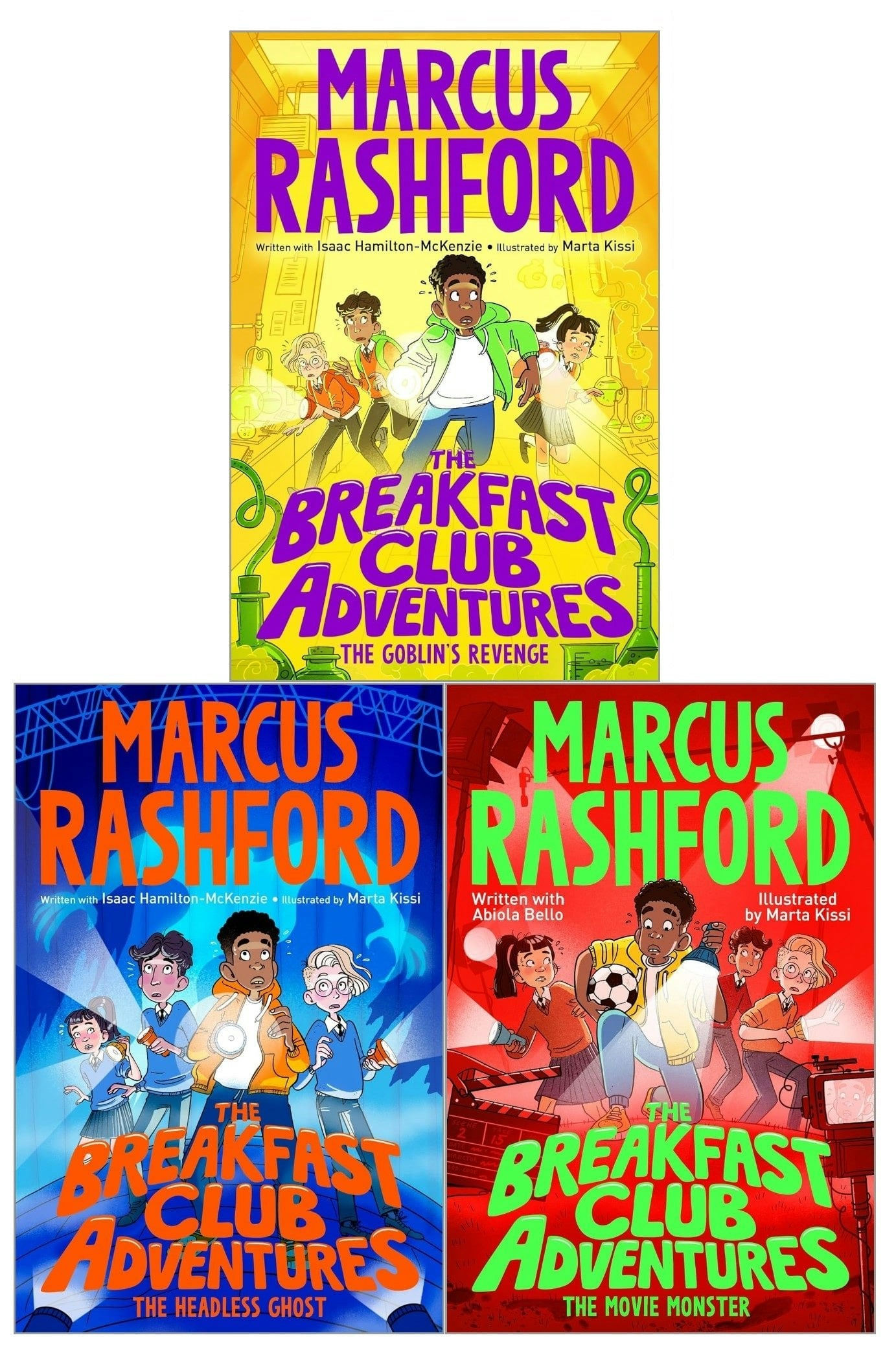 Various Publishers The Breakfast Club Adventures Series 3 Books Collection By Marcus Rashford (Books 5-7) (The Headless Ghost, The Goblin's Revenge, The Movie Monster)