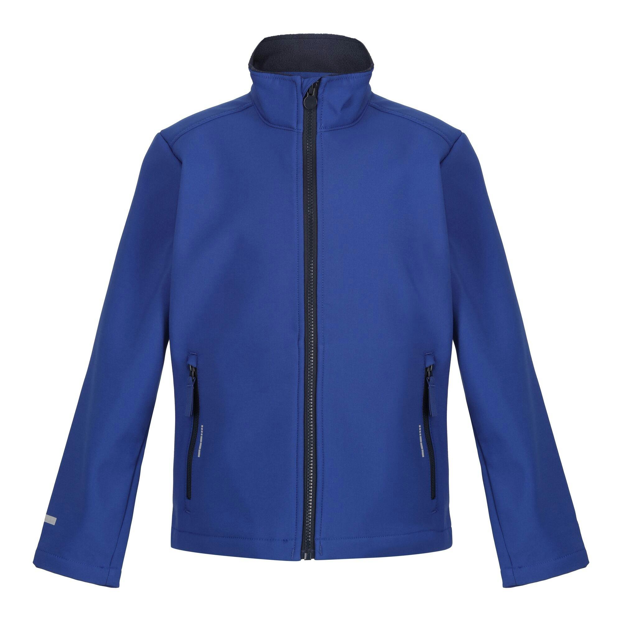Regatta Professional Kids 2 Layer Soft Shell Jacket - New Royal/Navy - 9-10 Years - New Royal/Navy - 100% Polyester