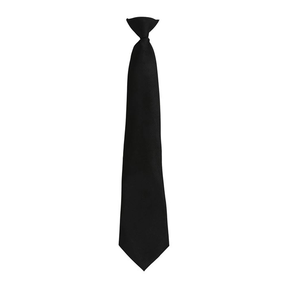 Premier Mens Fashion ”Colours” Work Clip On Tie (Black) - One Size - Image 3
