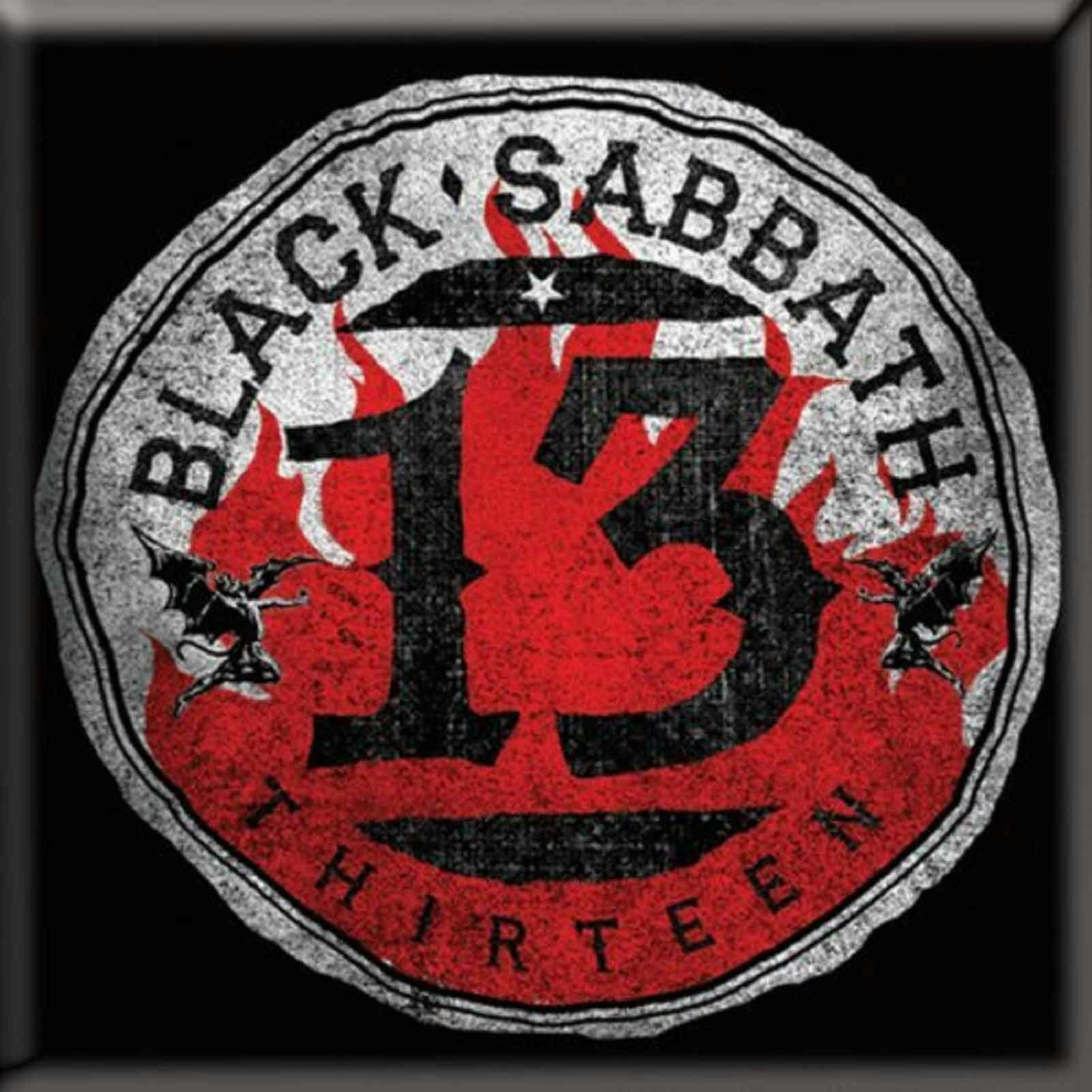 Paradiso Clothing Black Sabbath Fridge Magnet 13 Flame Circle Band Logo New Official 76Mm X 76Mm