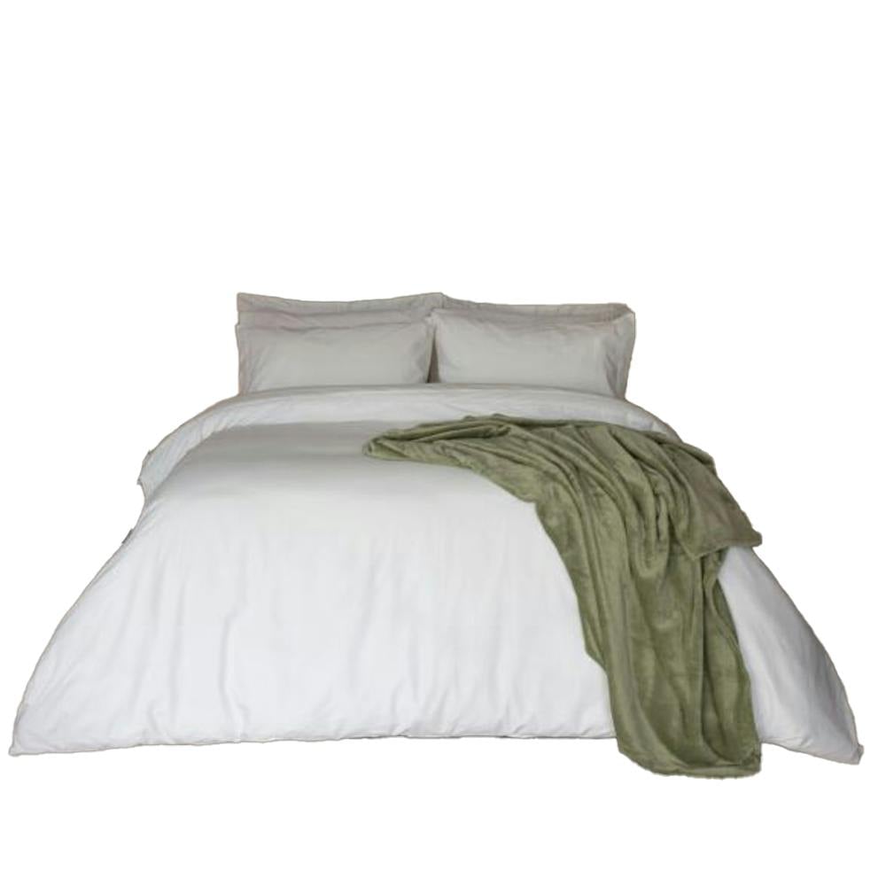 Belledorm White Egyptian Cotton Plain Duvet Cover - Superking - 100% Egyptian Cotton