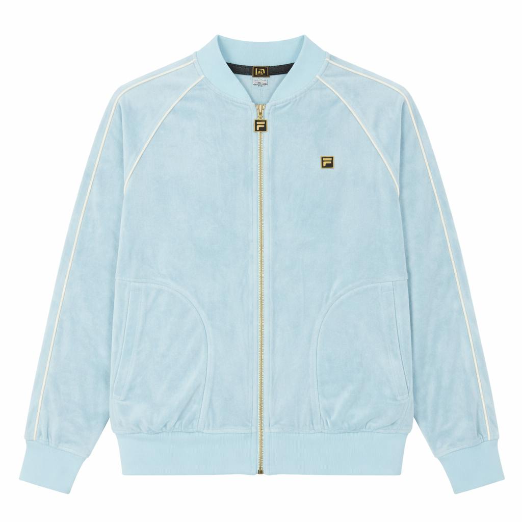 Fila Gold/Blue Fella Velour Track Top Jacket Sterling Blue/Coconut Milk - Xxl