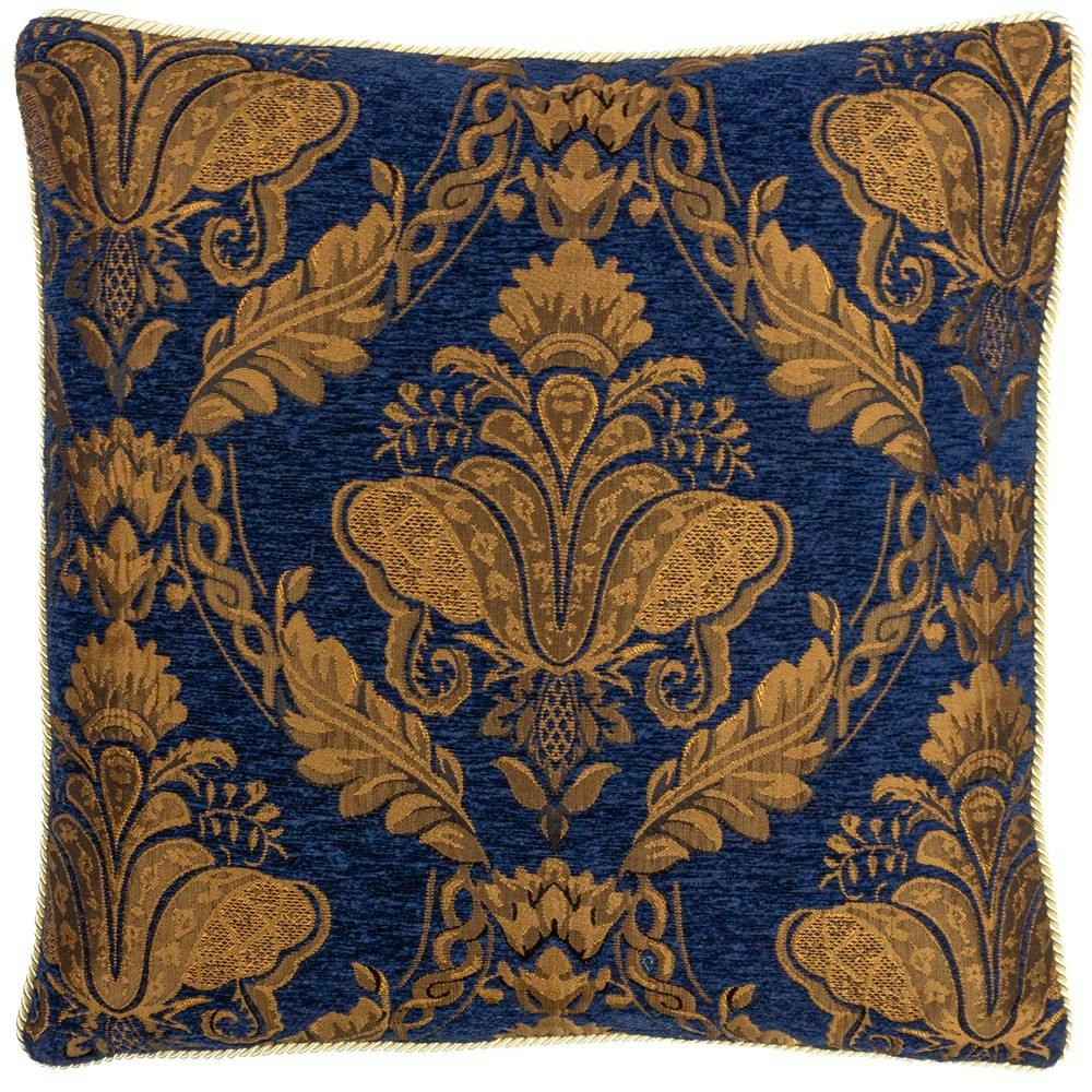 Paoletti Shiraz Jacquard Traditional Cushion Cover - Navy - 45Cm X 45Cm - Navy - 100% Polyester