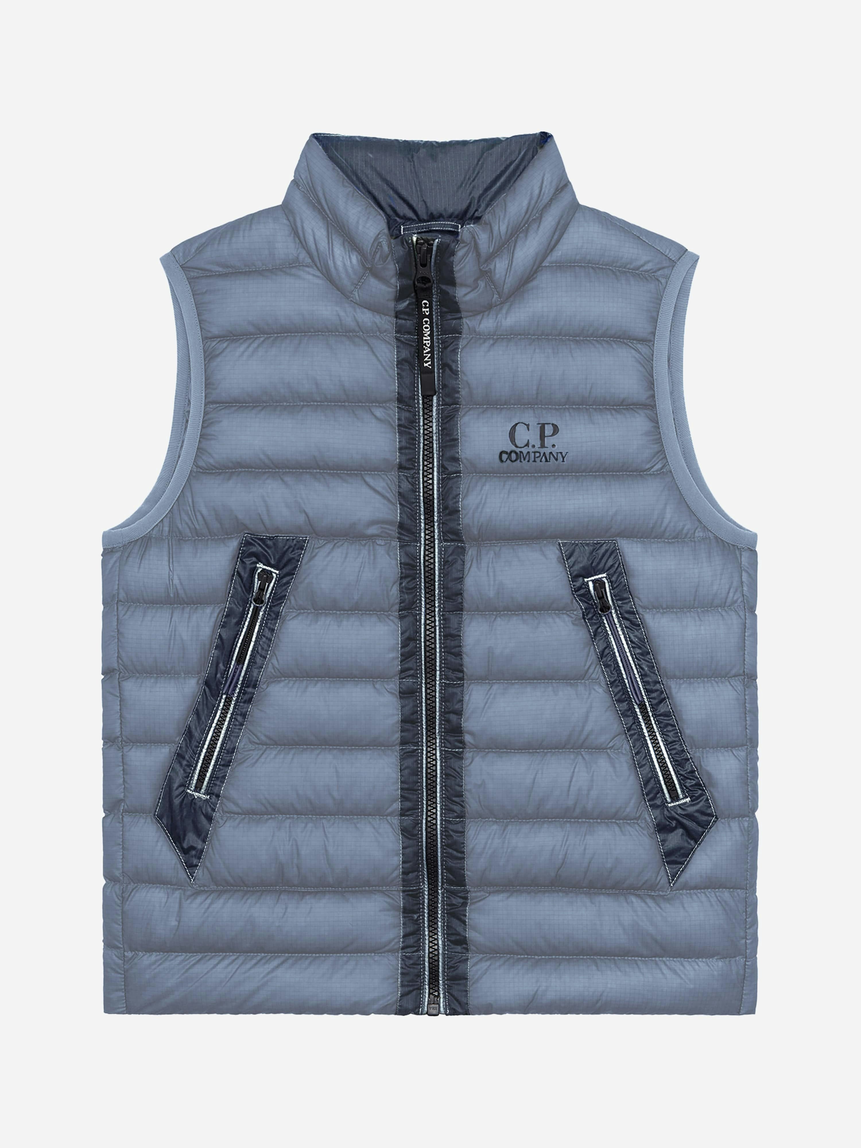 C.p. Company Boys Grey Padded Gilet In - 10 Yrs