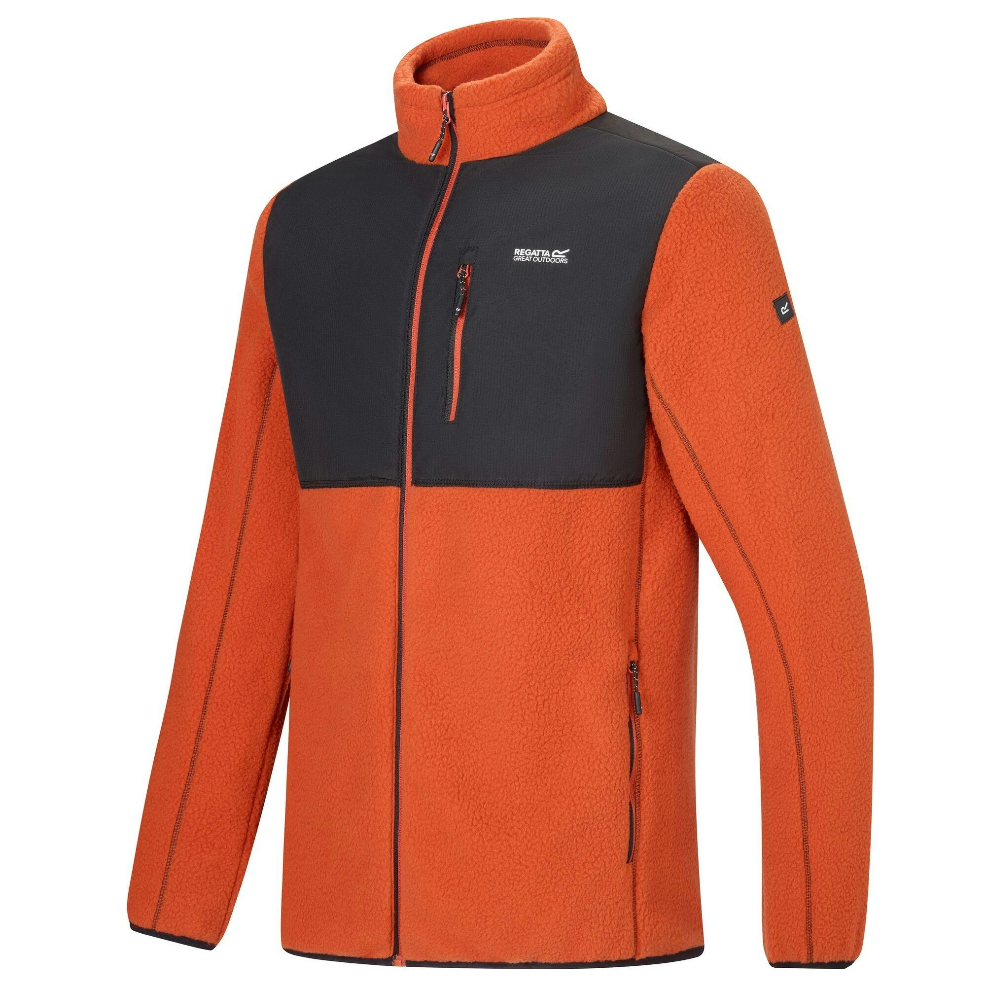Regatta Men's Black Morran Water Resistant Full Zip Fleece Jacket - Rooibos Tea/ - L - Rooibos Tea/ - 70% Polyester/30% Recycled Polyester