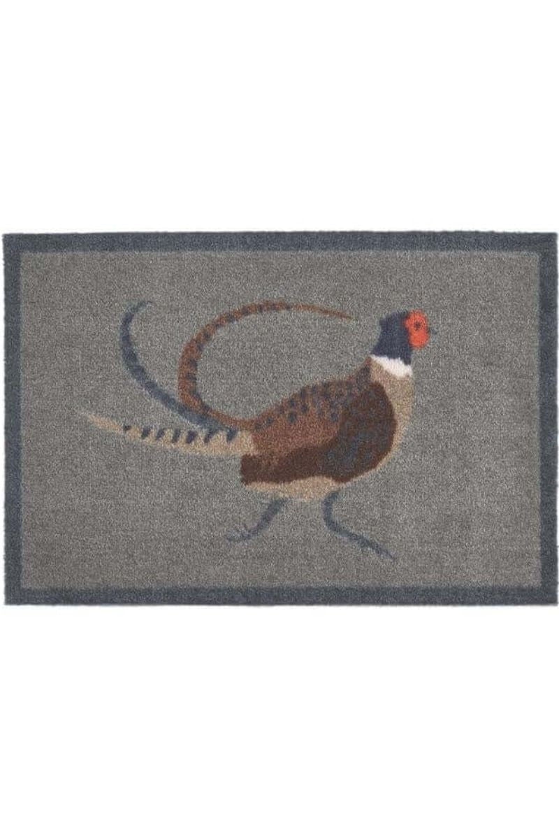 The Rugs Light/Grey/Dark Animal-Themed Pheasant Washable Mat And Runner - 50X75 Cm