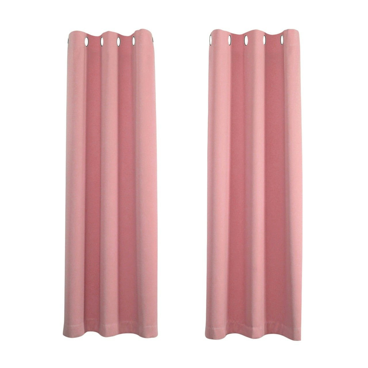 Happy Homewares Pink Eyelet Curtains - Thermal Blackout Curtains - 46 X 54 Inch Drop - 2 Panel