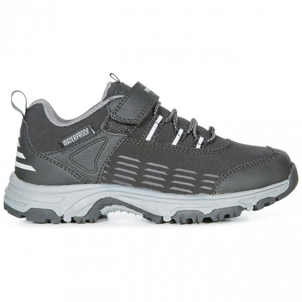 Trespass Black Childrens/Kids Harrelson Low Cut Hiking Trainers - 13 Child Uk - 50% Textile/25% Eva/25% Tpr