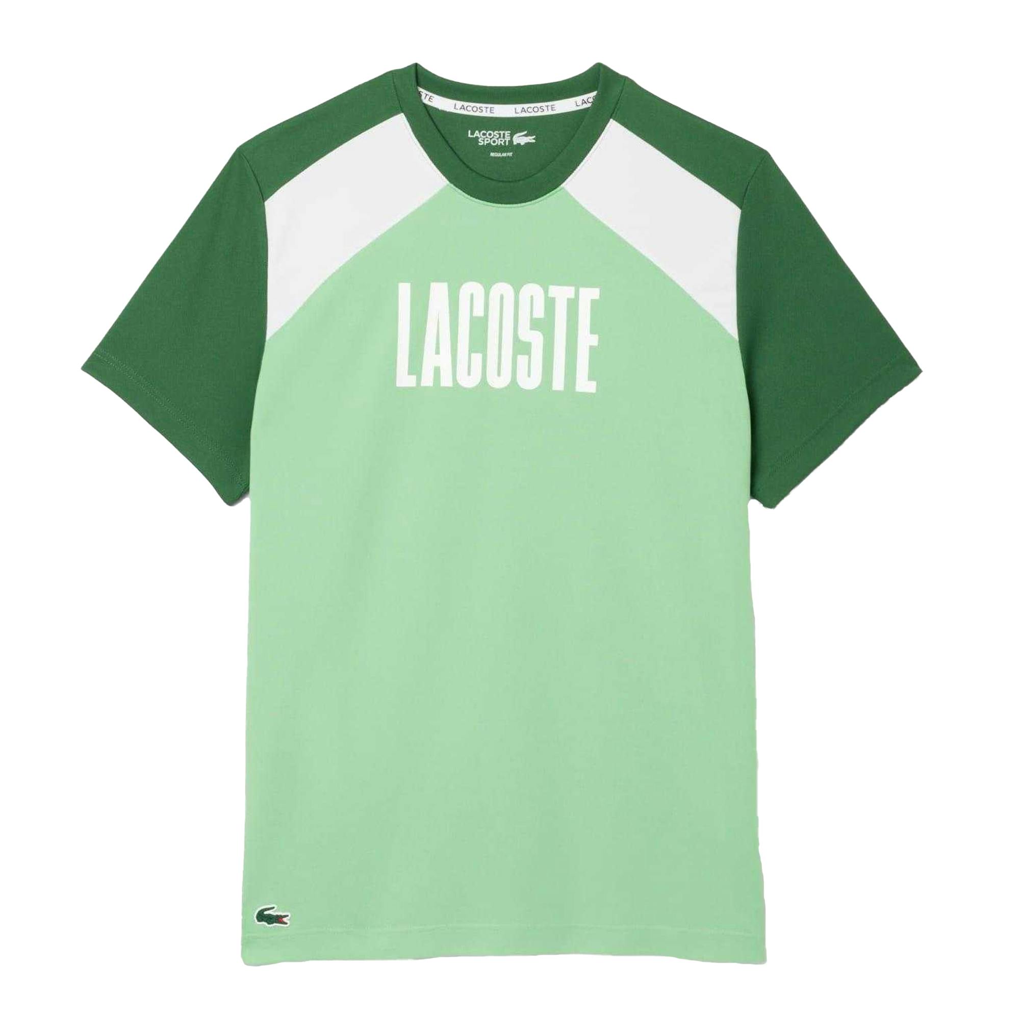 Lacoste Men's Green Colour Block T-Shirt - L - 100% Mixed