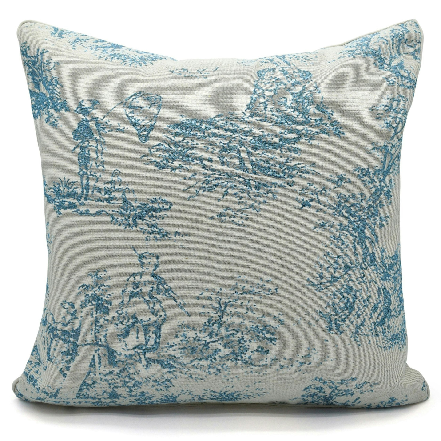 Velosso Blue Traditional Toille Cushion - 43Cm X 43Cm
