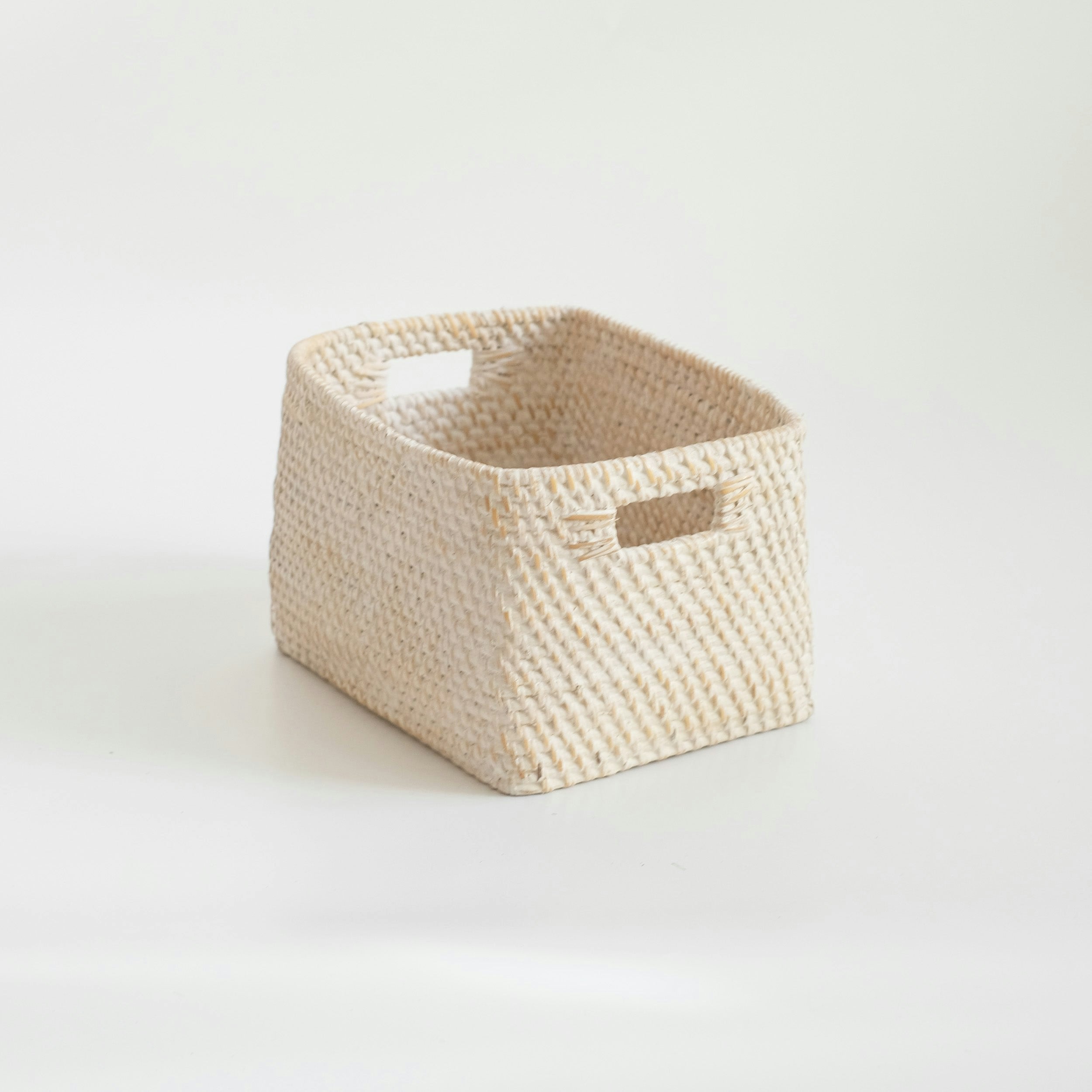 Rackhams White Colourful Rattan Storage Baskets In 4 Colours - Short - Wash - One