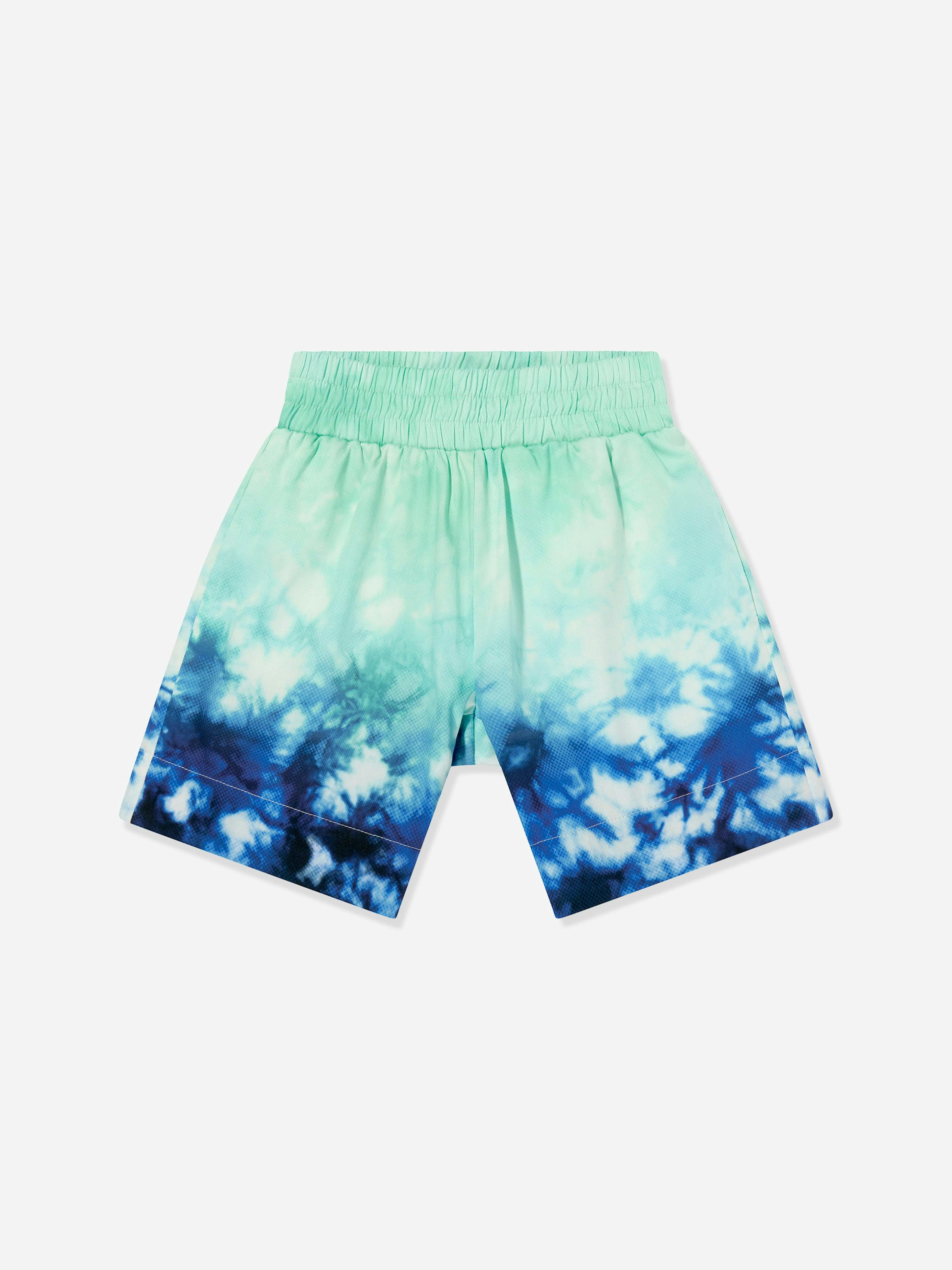 Casablanca Boys Blue Surf Lotus Cotton Shorts In - 5 - 6 Years