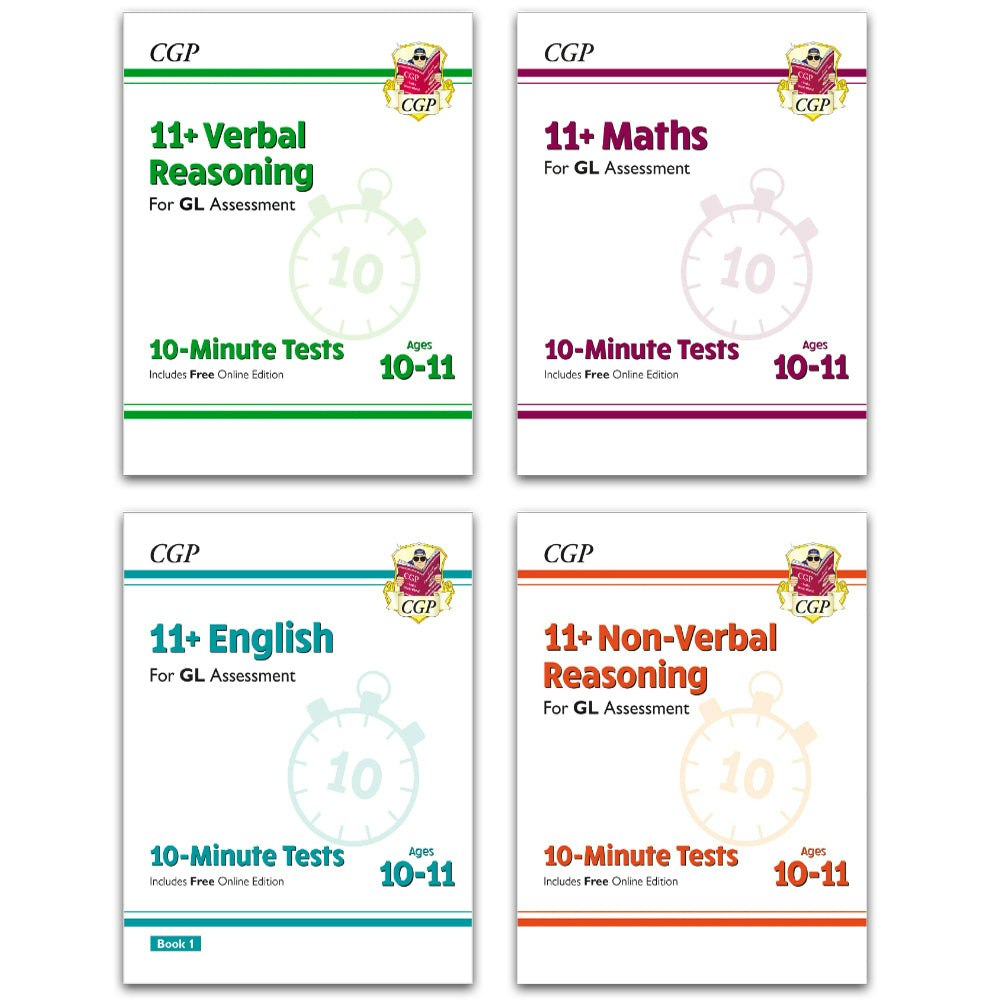Cgp Books 11+ Gl 10-Minute Tests Age 10-11 4 Books: Maths, English, Verbal Reasoning, Non-Verbal Reasoning