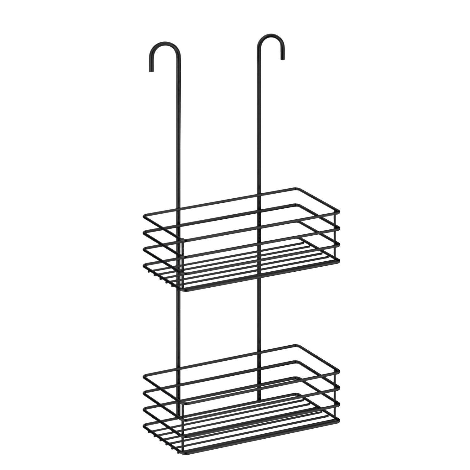 Rackhams Black Matt Stainless Steel Double Shower Basket For Shower Mixer