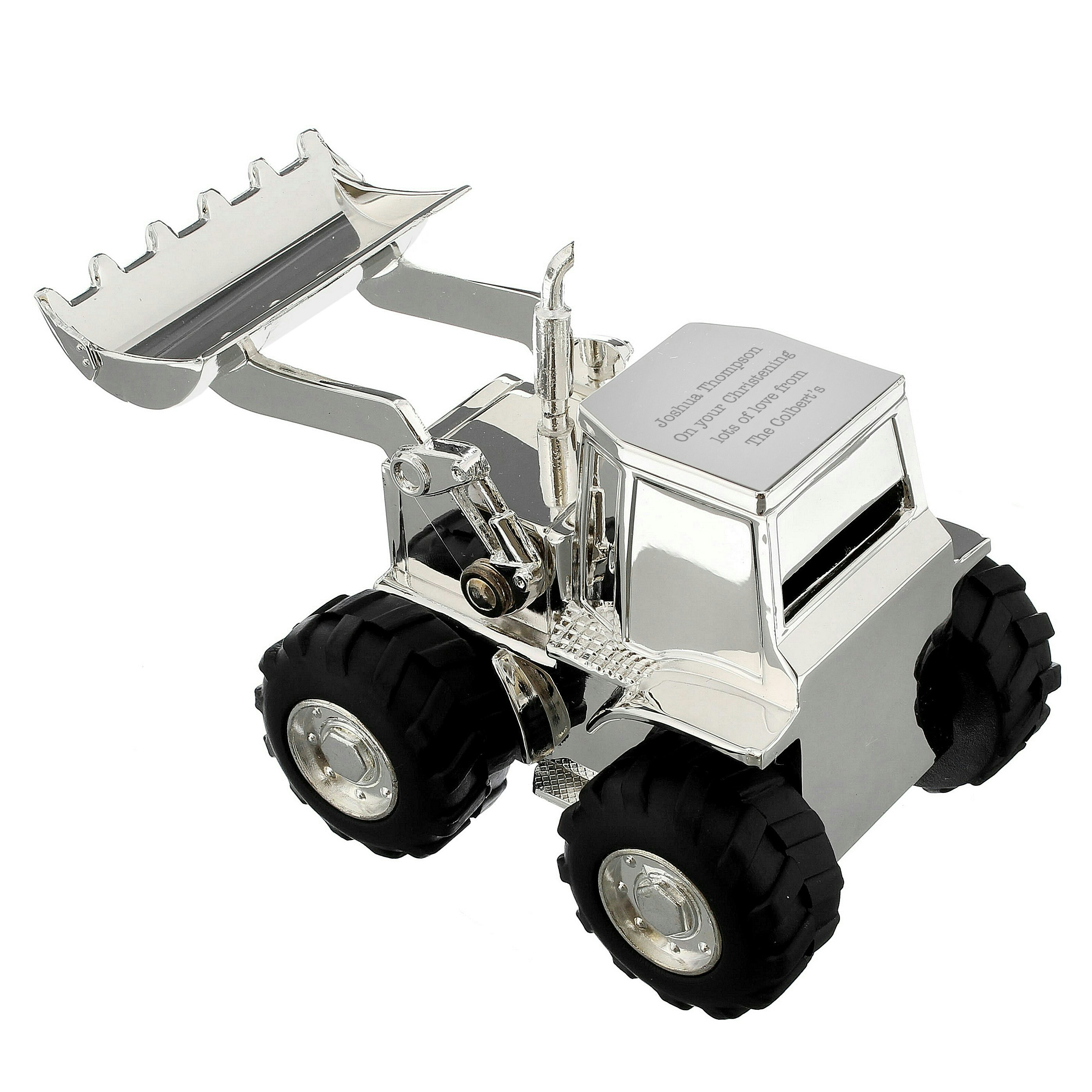 Personalised Memento Company Silver Personalised Digger Money Box