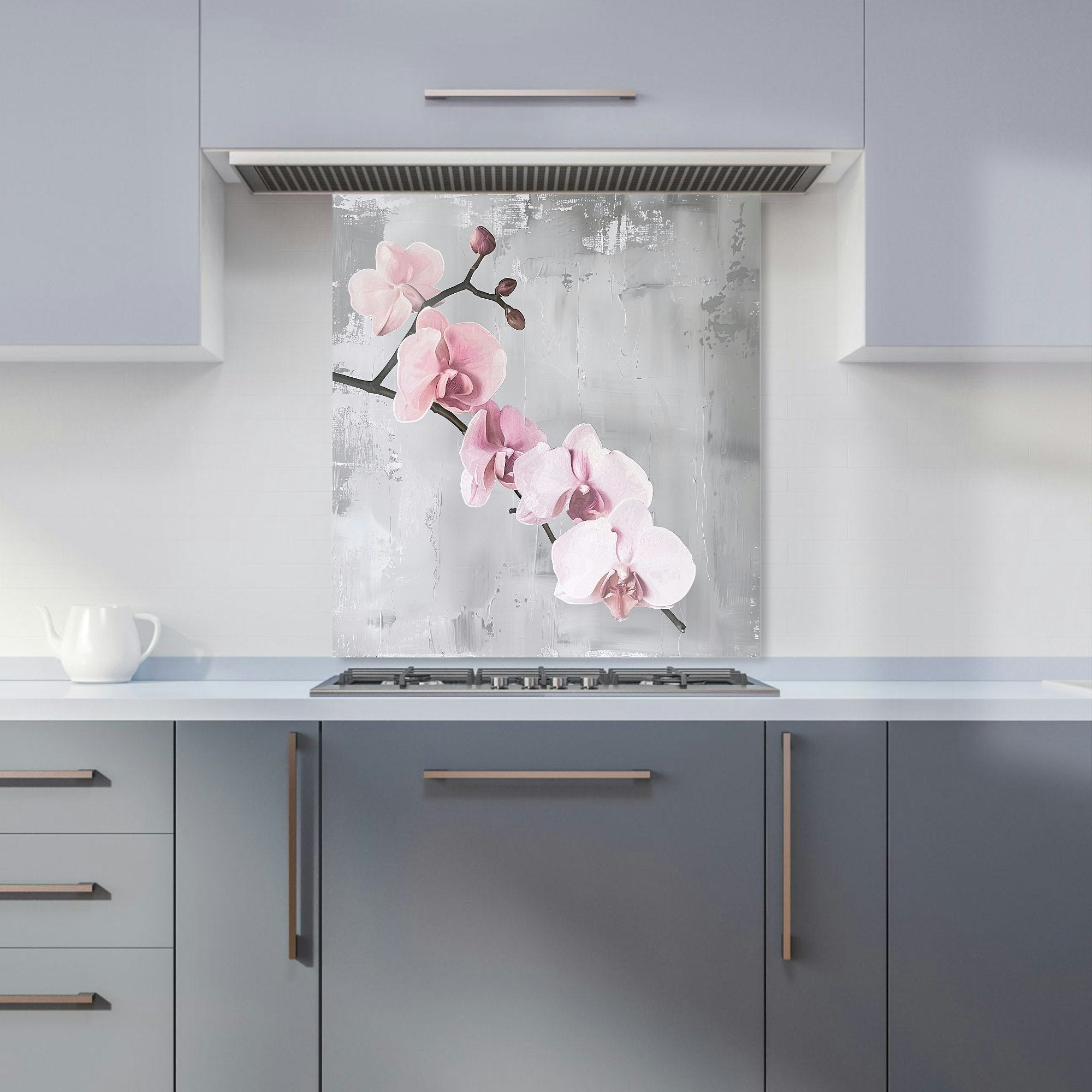 Rackhams Pink/Light - Designer Blossom On A Branch Kitchen Splashback - W600mm X H650mm