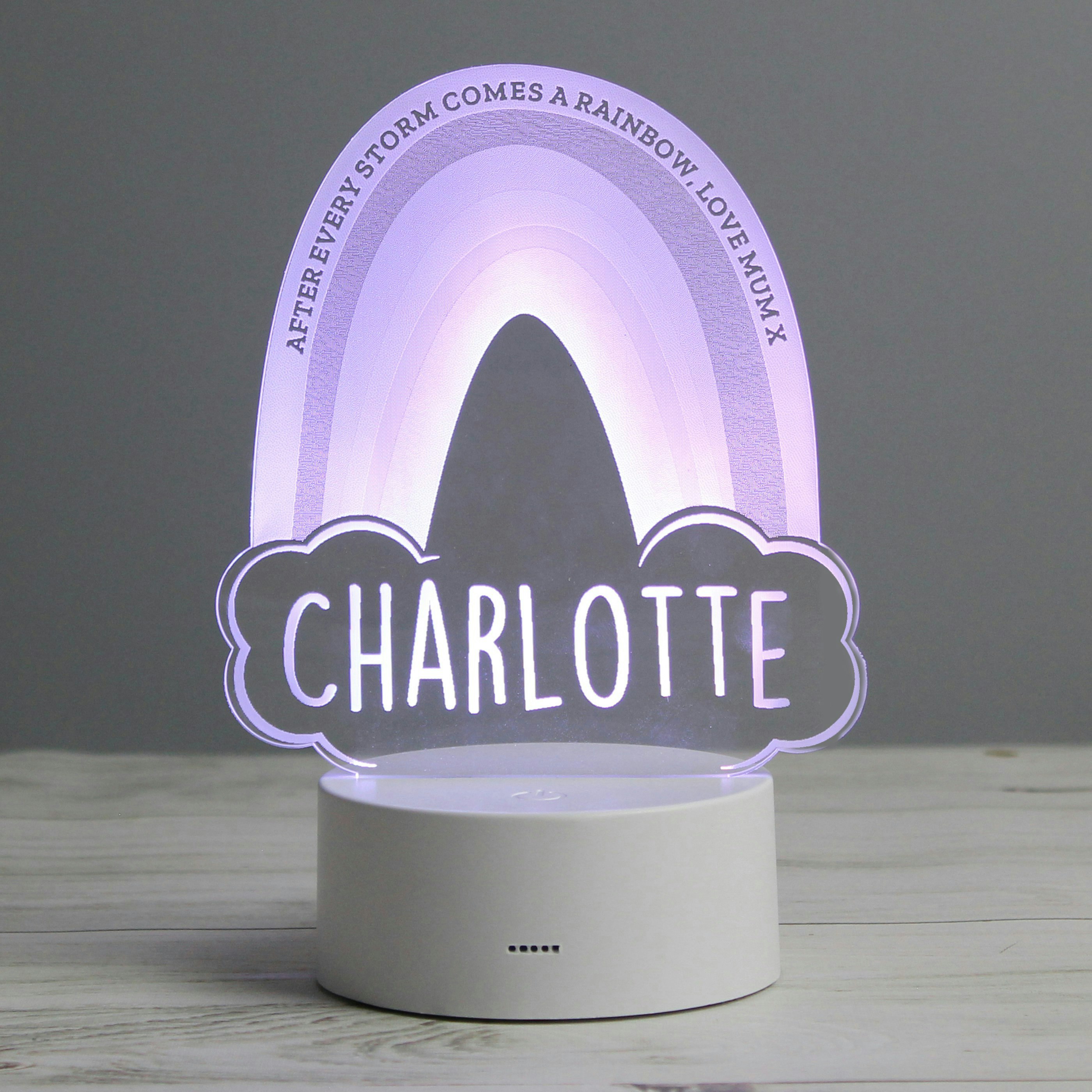 Rackhams Light Personalised Rainbow Led Colour Changing Night