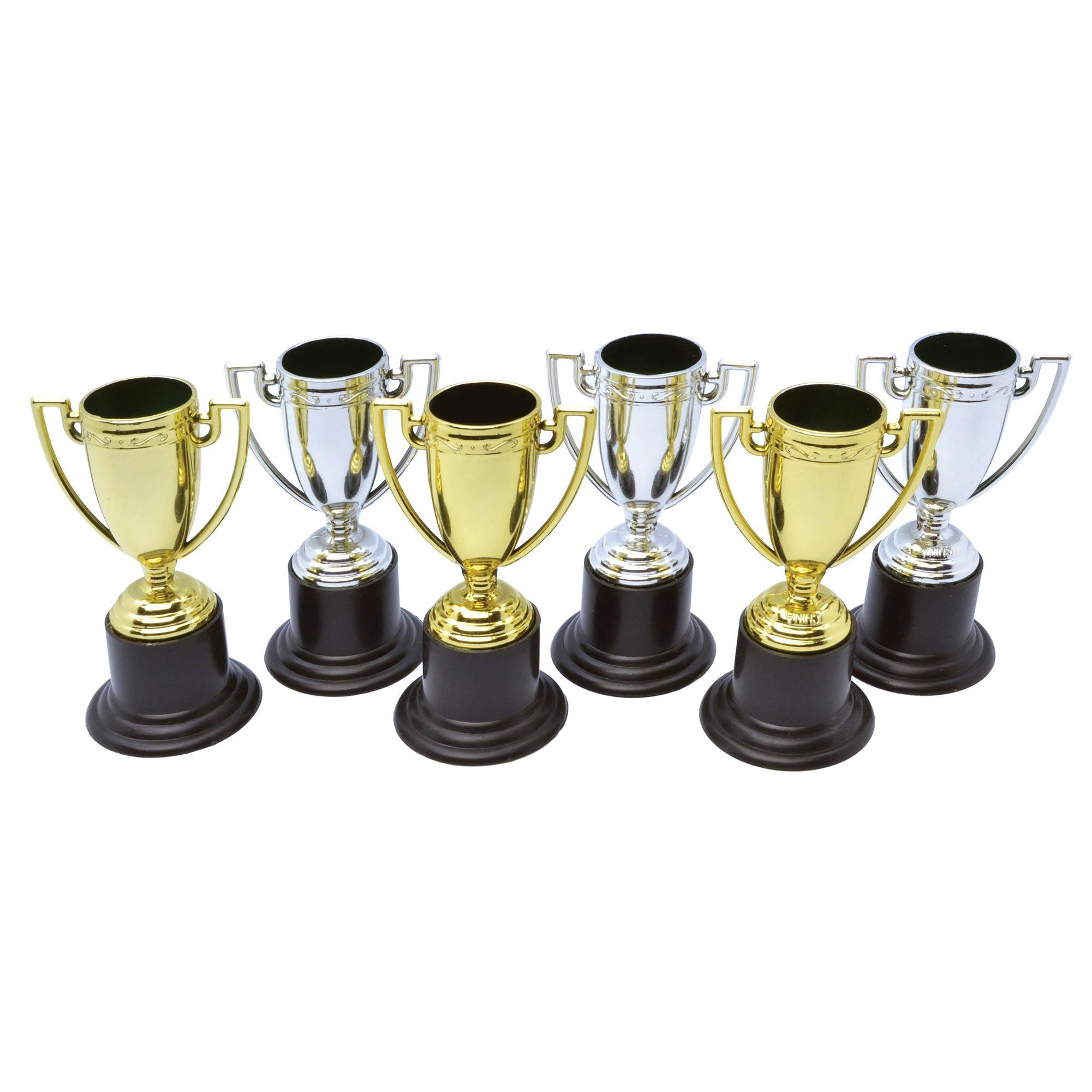 Bristol Novelty Silver/Gold Mini Winner Trophies (Pack Of 6) - One Size