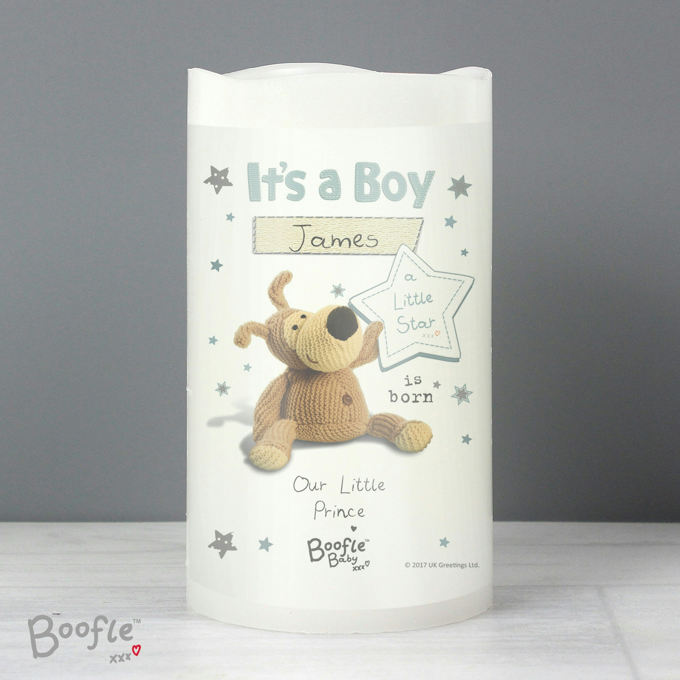 Personalised Memento Company Boys Personalised Boofle It's A Nightlight Led Candle
