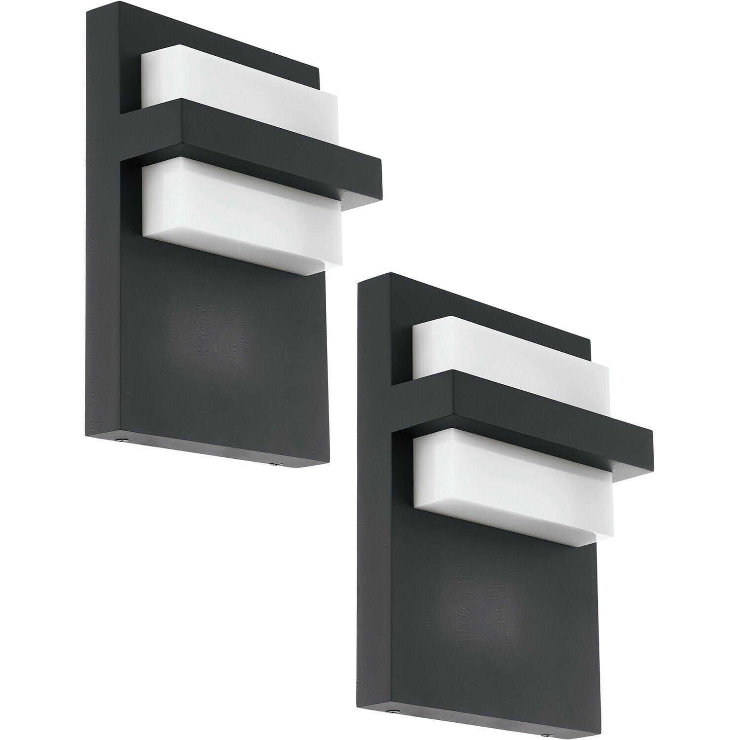 Loops Light/Anthracite Pack Ip44 Outdoor Wall Aluminium 10W Led Porch Lamp Size 2