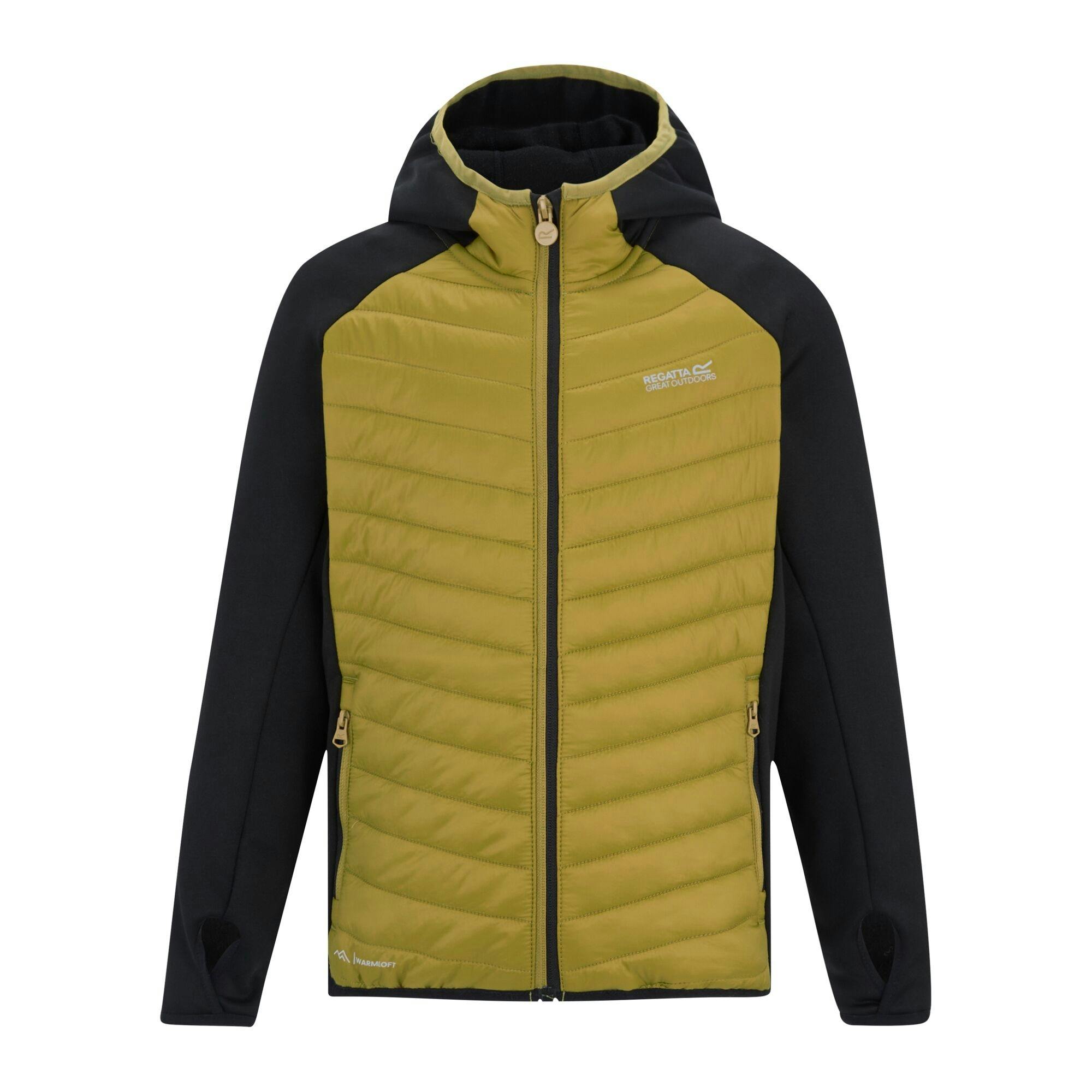 Regatta Black/Brown Kids Andreson Hybrid Padded Jacket - /Wood - 6-7 Years - /Wood - 100% Mixed
