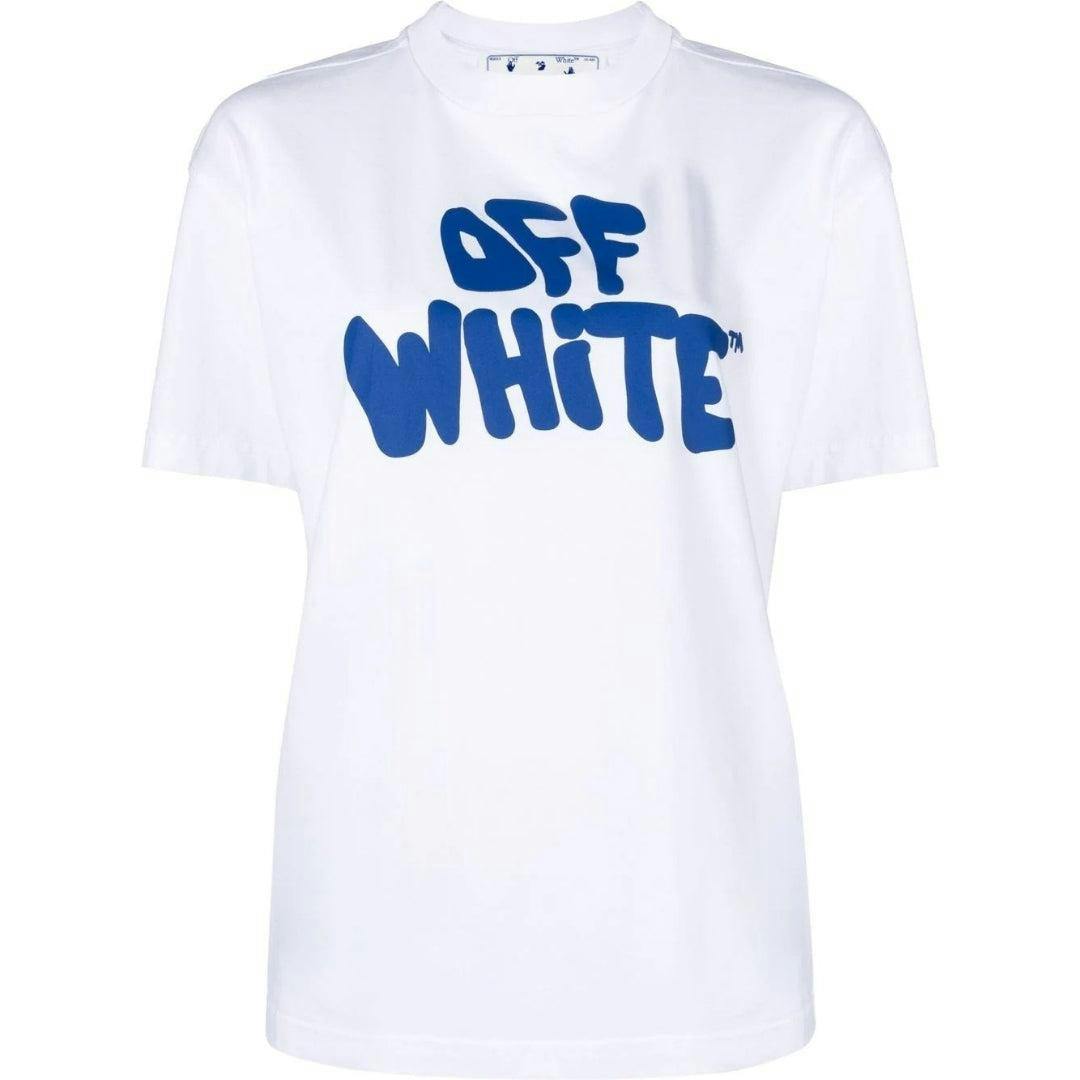Off-White Unisex White Off- Adult 70S Logo Casual T-Shirt - Xxs - 100% Cotton