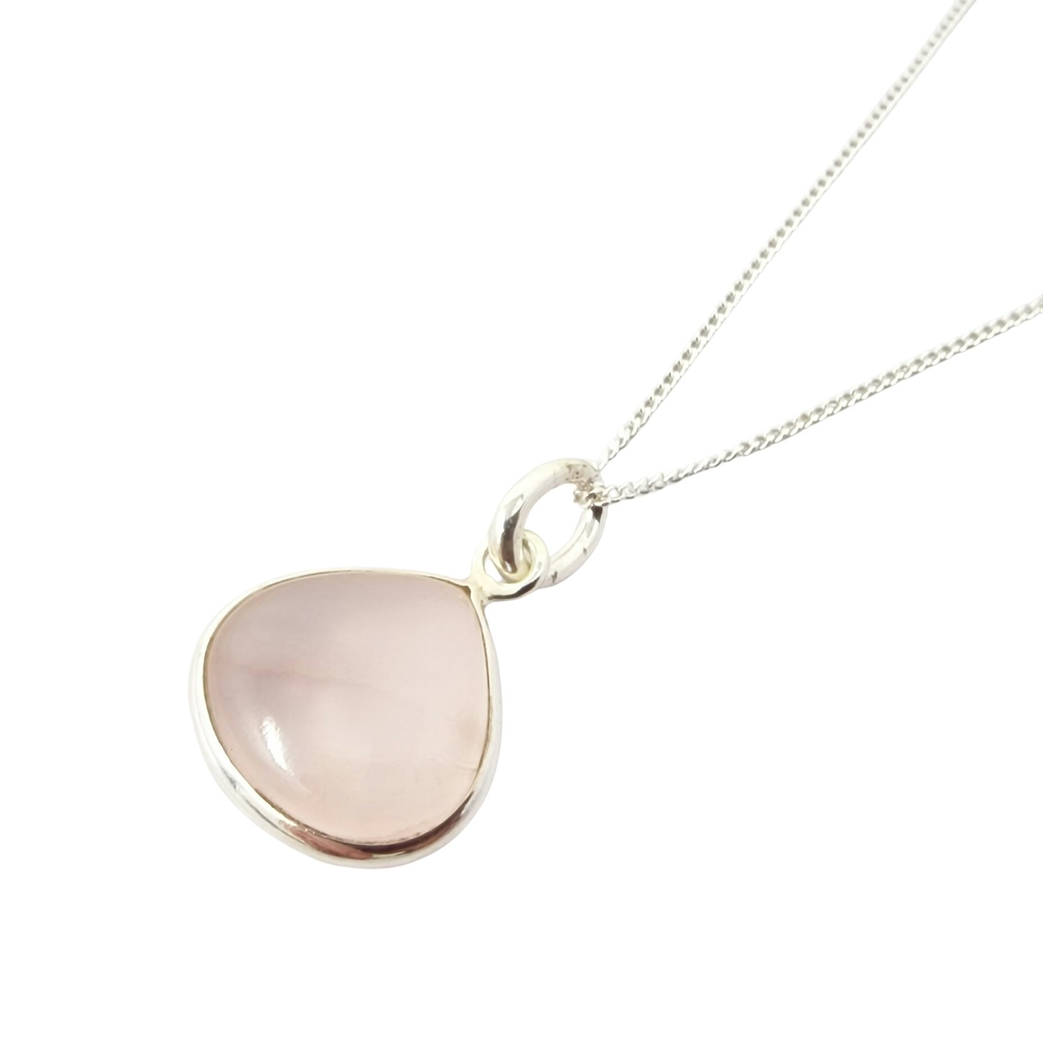 Harfi Silver Sterling Rose Quartz Gemstone Necklace
