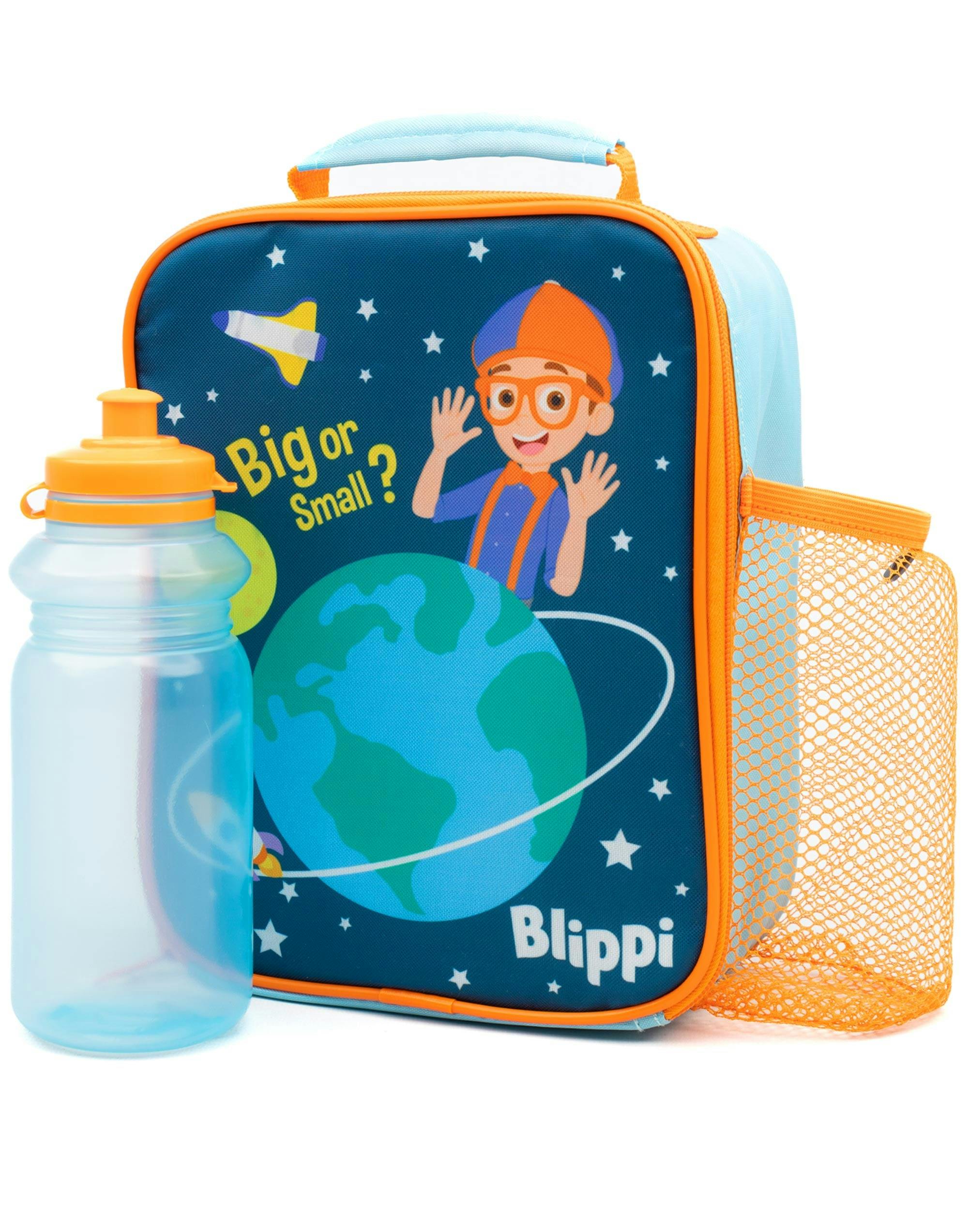 Rackhams Unisex Orange/Blue Blippi Kids Multicoloured Character Lunch Bag And Bottle Set (One Size)