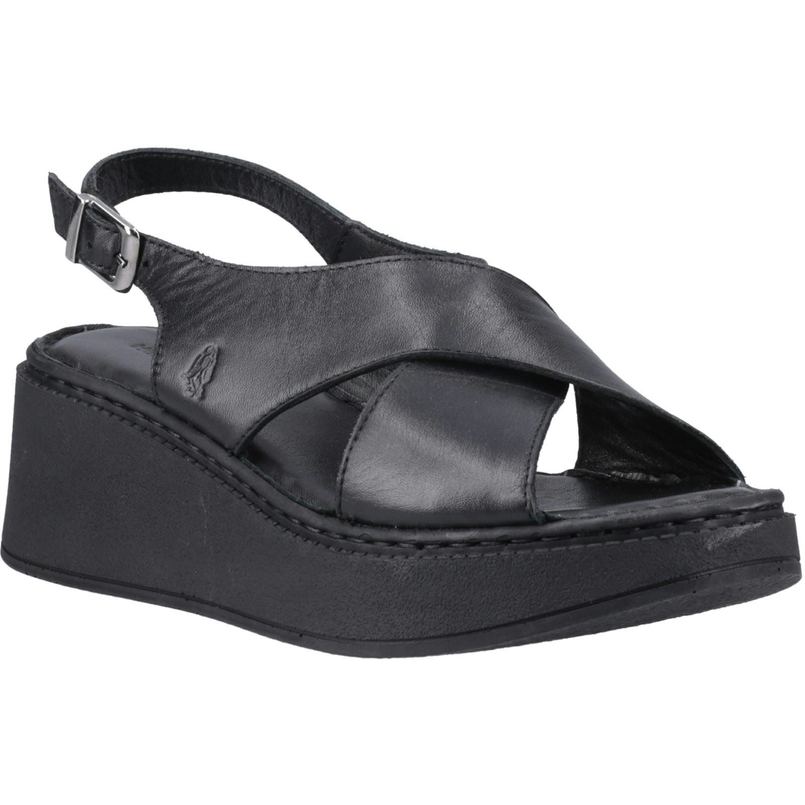 Hush Puppies Women's Black Bex Wedge Nubuck Wedges - Size 7