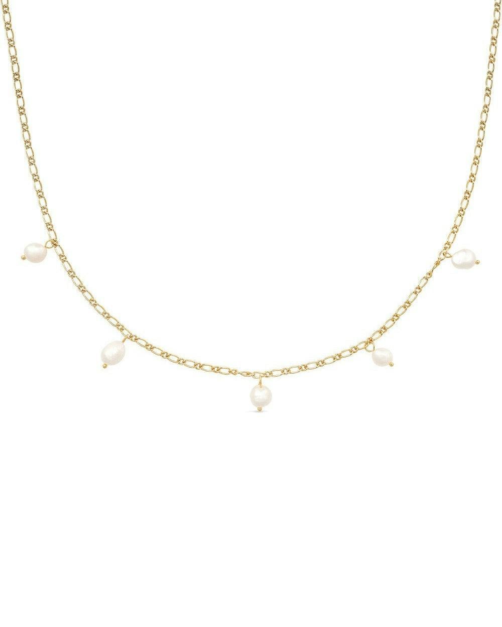 Elk & Bloom Gold Dainty 18K Pearl Choker Necklace - No Thank You - Custom Chain Length
