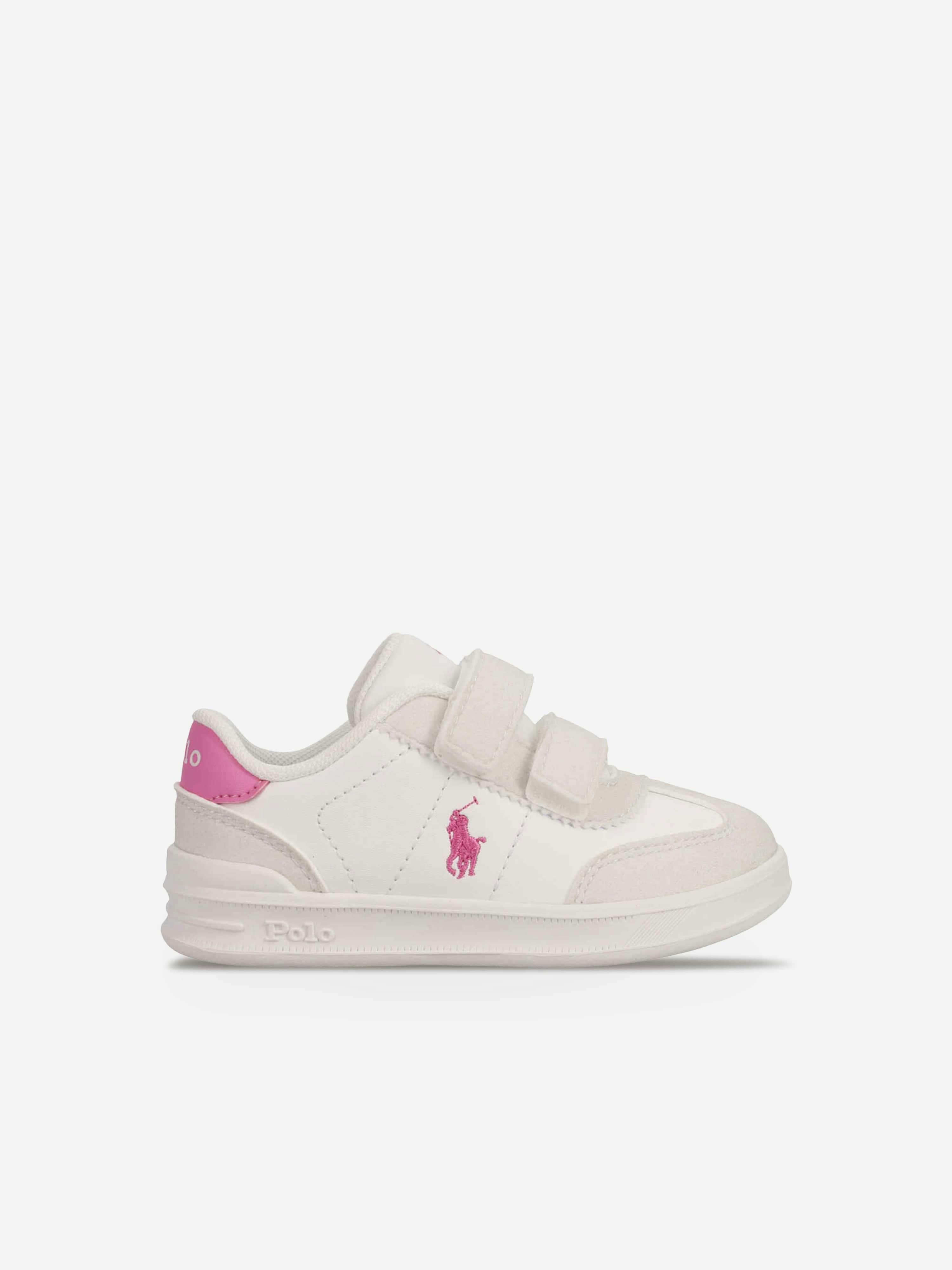 Ralph Lauren Kids Girls White Ralph Lauren Hollis Ez Trainers In - Eu 34 Uk 2.5 Us 3