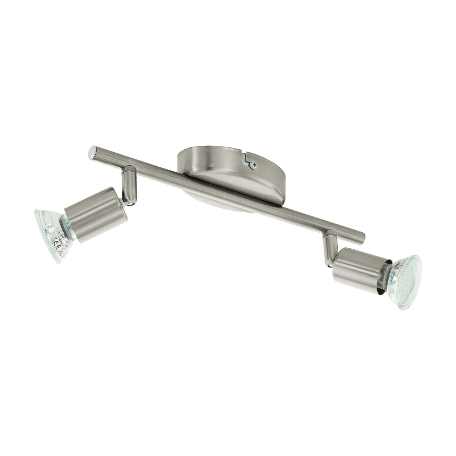 Rackhams Light Flush Spot Ceiling Colour Satin Nickel Steel Bulb Gu10 2X3w Included Size 2