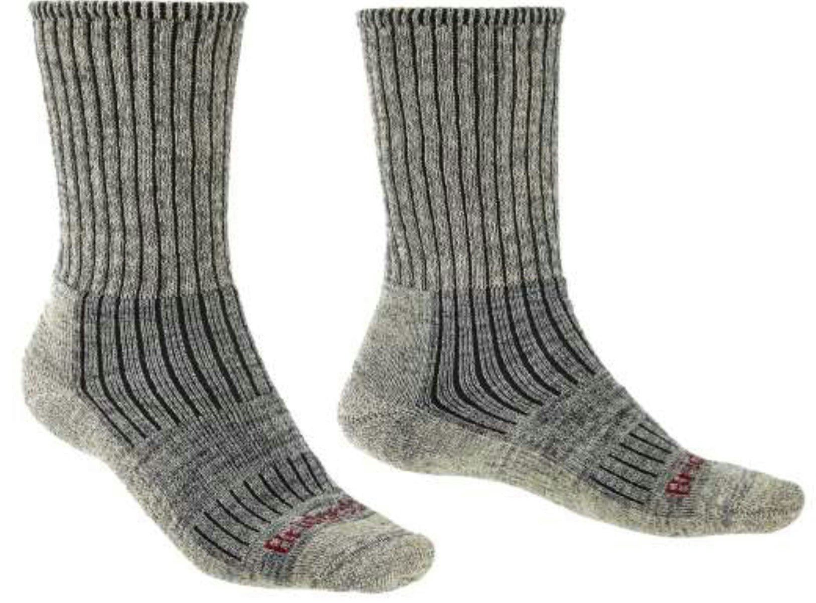 Bridgedale Men's Grey Comfort Hiker Midweight Merino Hiking Socks {Br-710596} - Stone - Medium