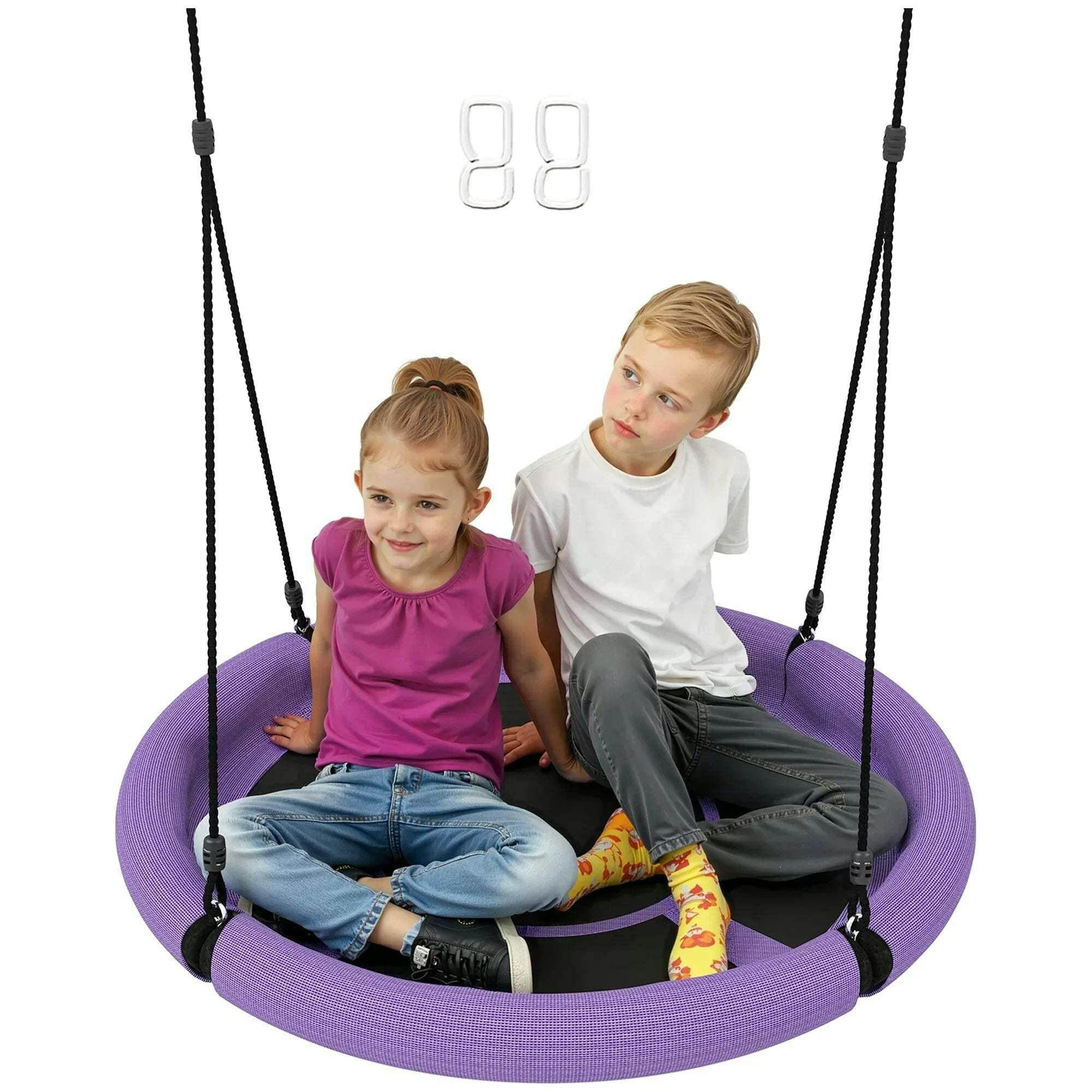 Aiyaplay Unisex Purple Nest Swing Seat For Kids, 100 Cm Diameter Saucer Tree Swing Set In 150Kg - Image 6